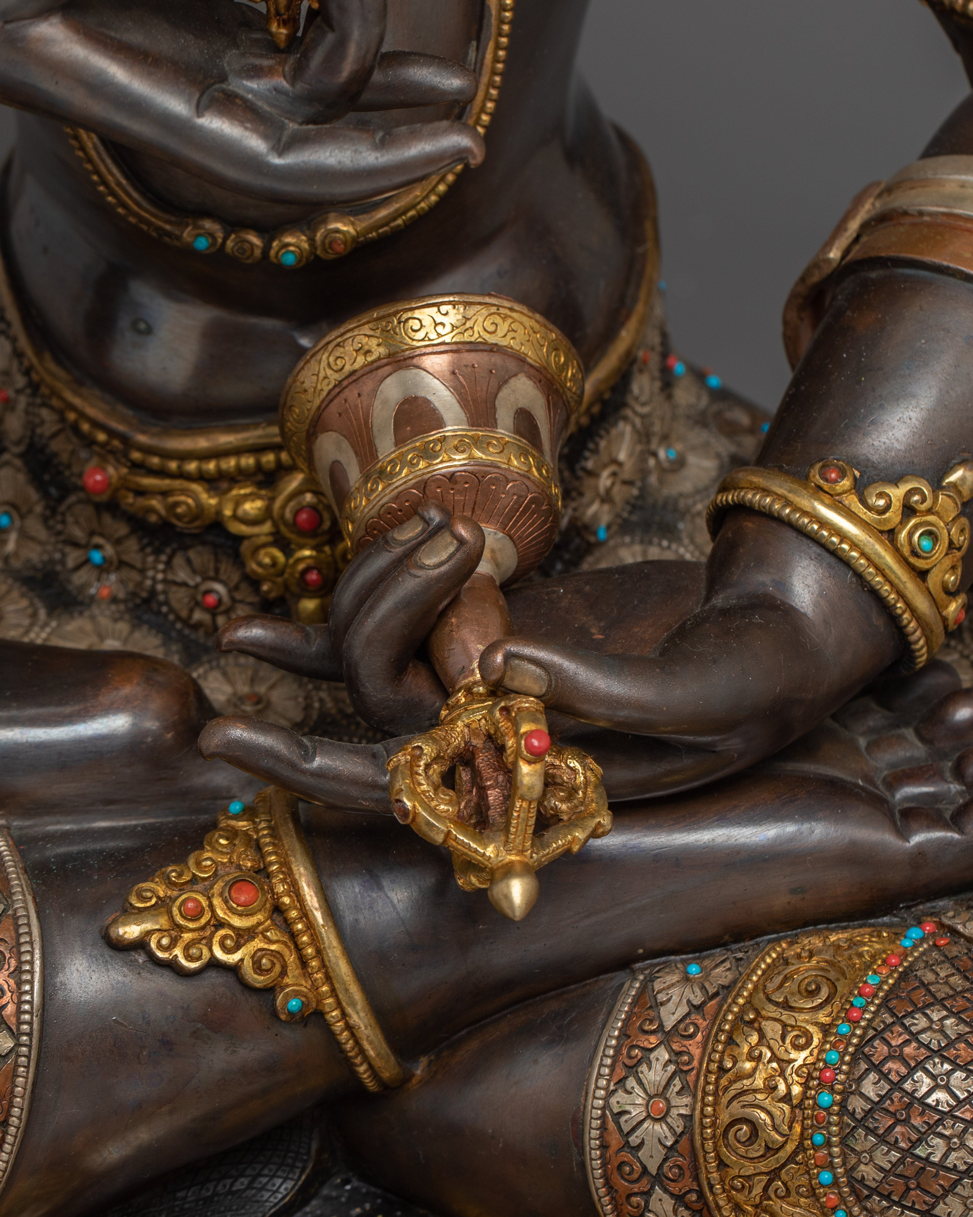 Vajrasattva Statue in Copper with Acrylic Detailing | Deity for Purification & Altar