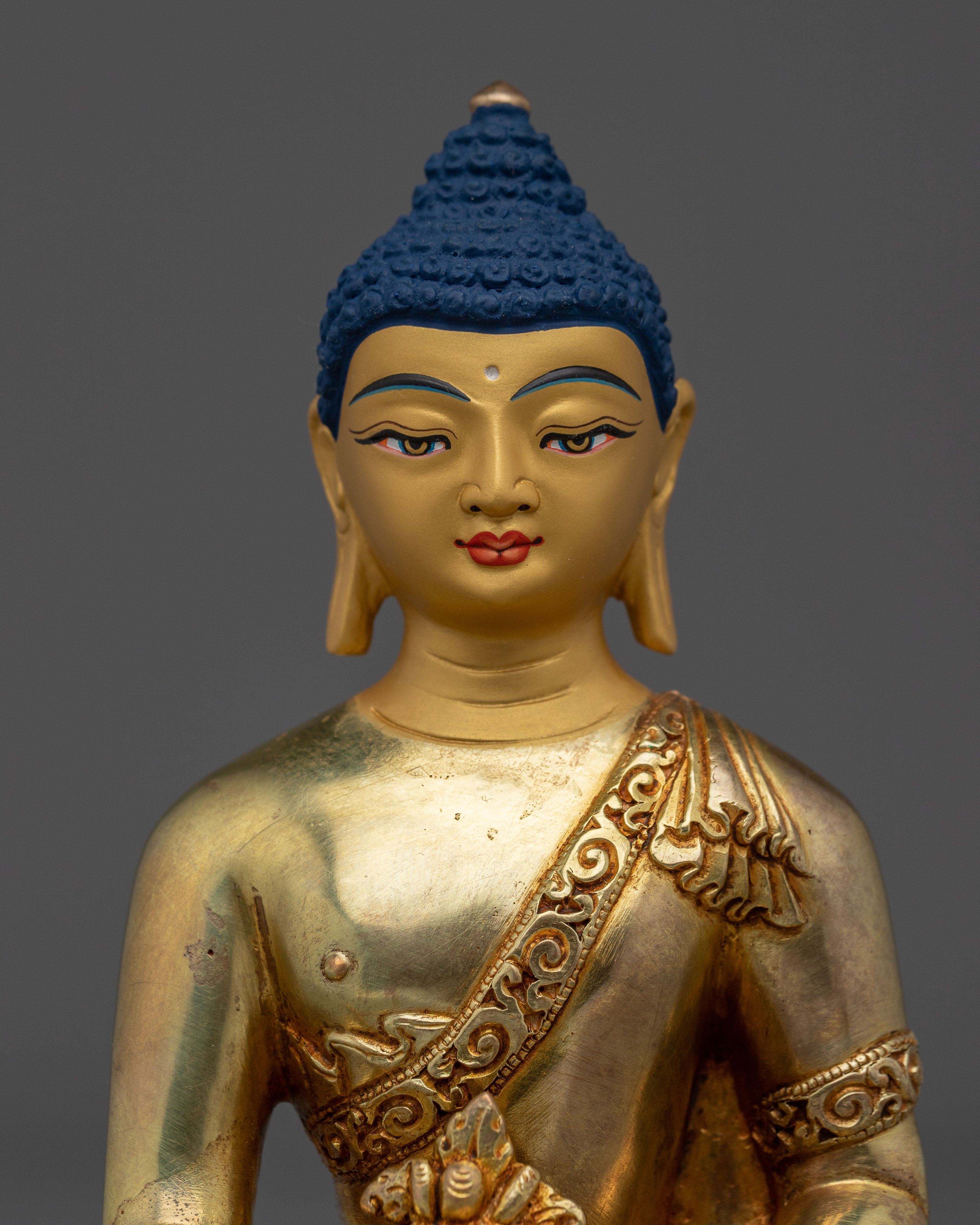 Handmade Great Healer Medicine Buddha Art | Home Decor for Longevity and Peace