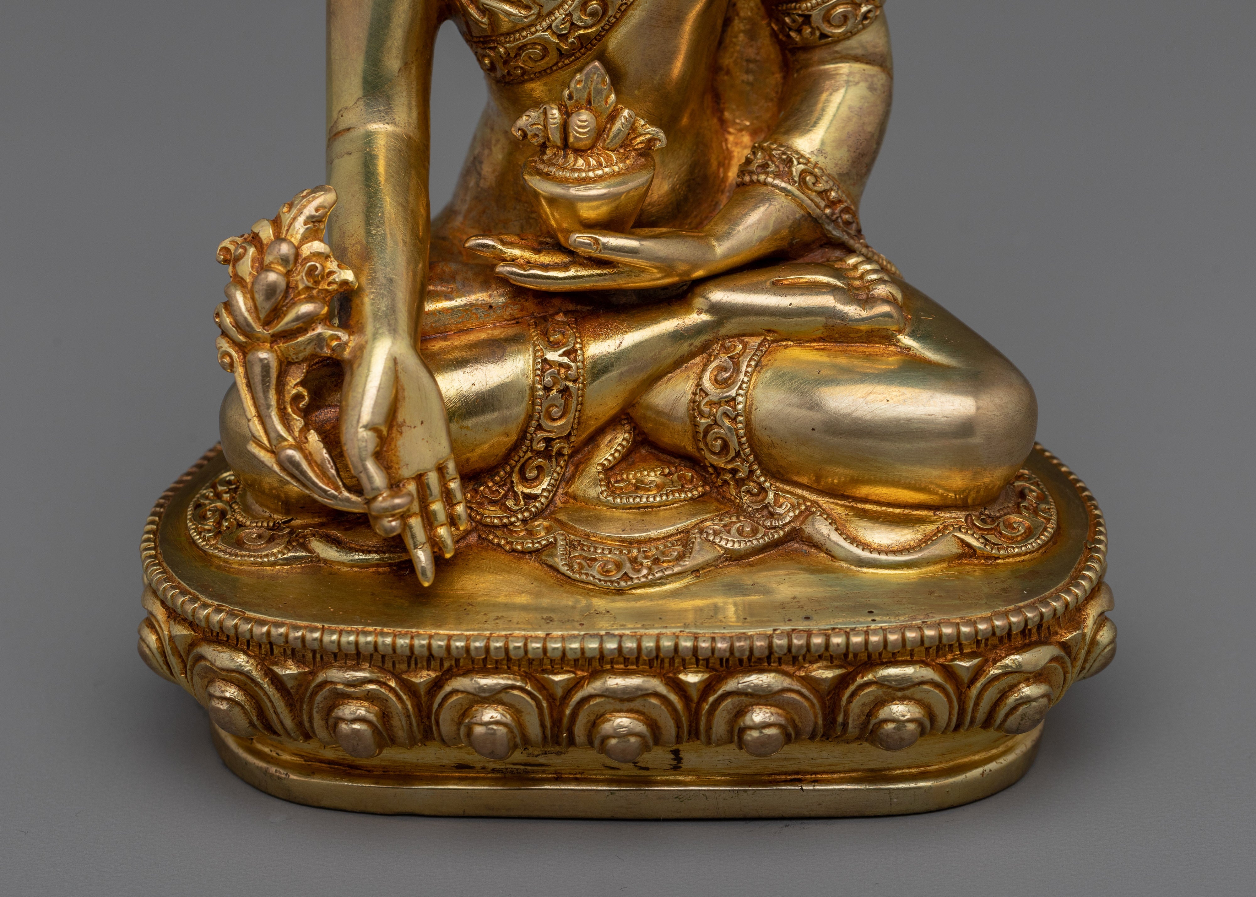 Handmade Great Healer Medicine Buddha Art | Home Decor for Longevity and Peace