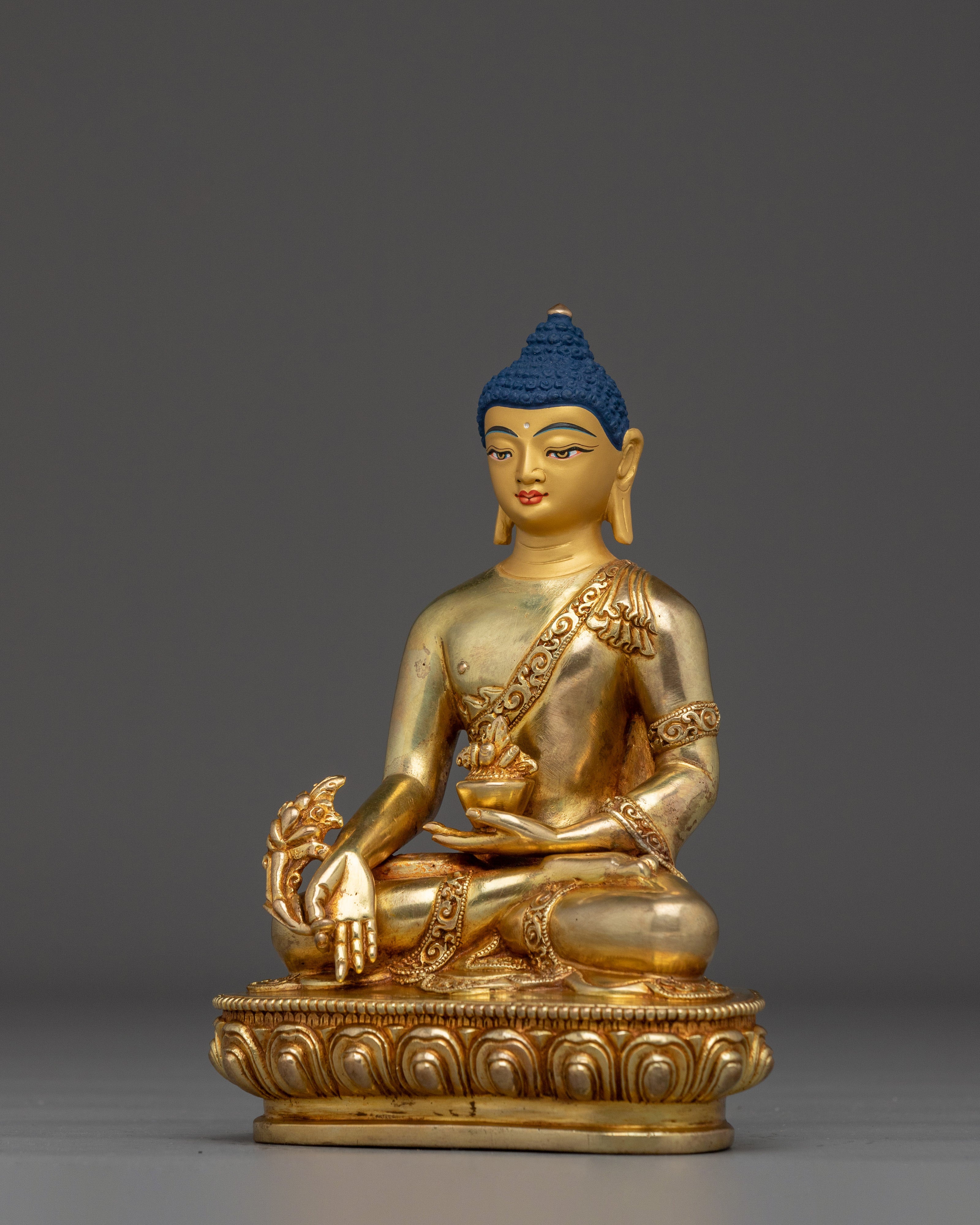 Handmade Great Healer Medicine Buddha Art | Home Decor for Longevity and Peace