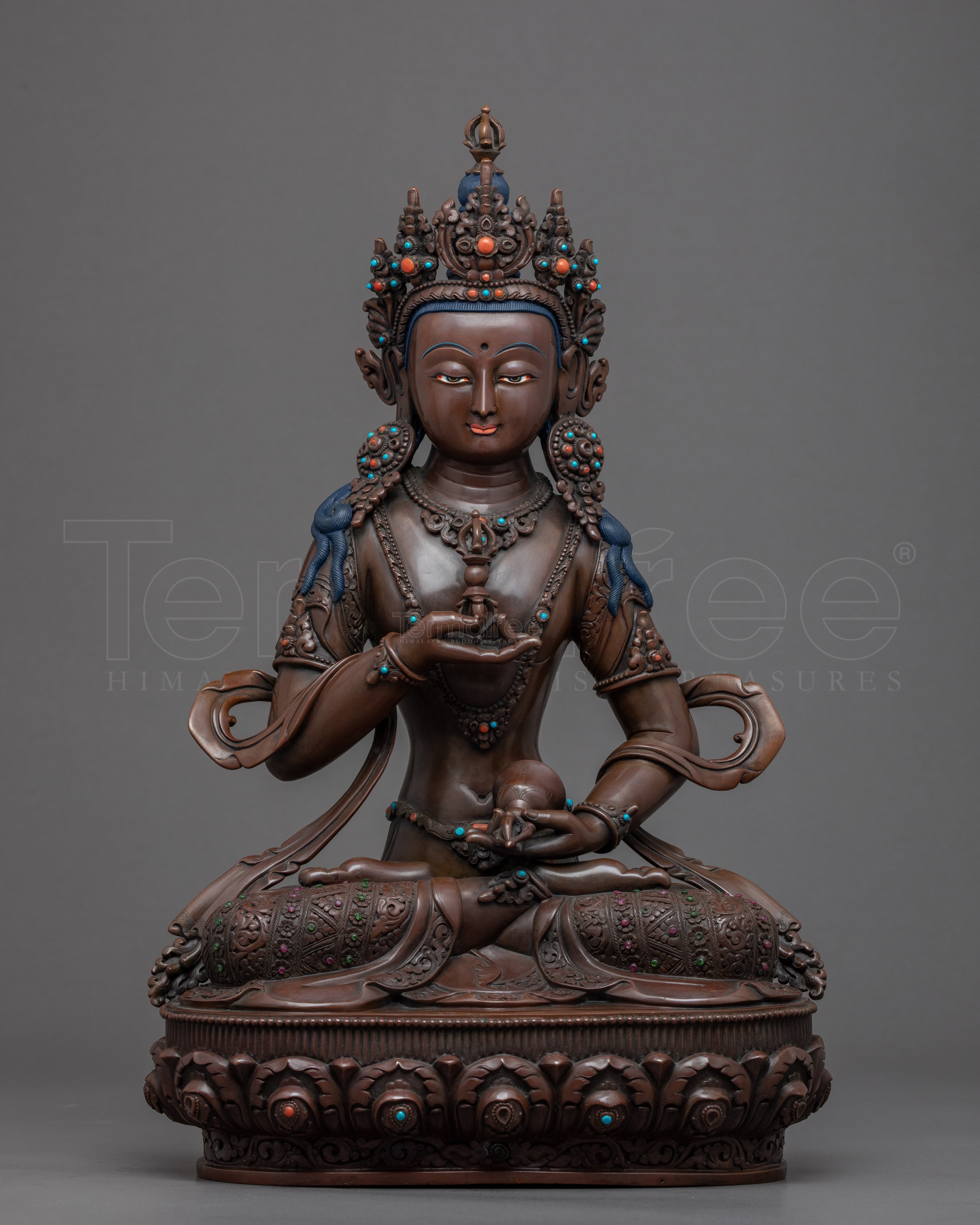 Vajrasattva Copper Statue | Hand-Carved Buddhist Sculpture