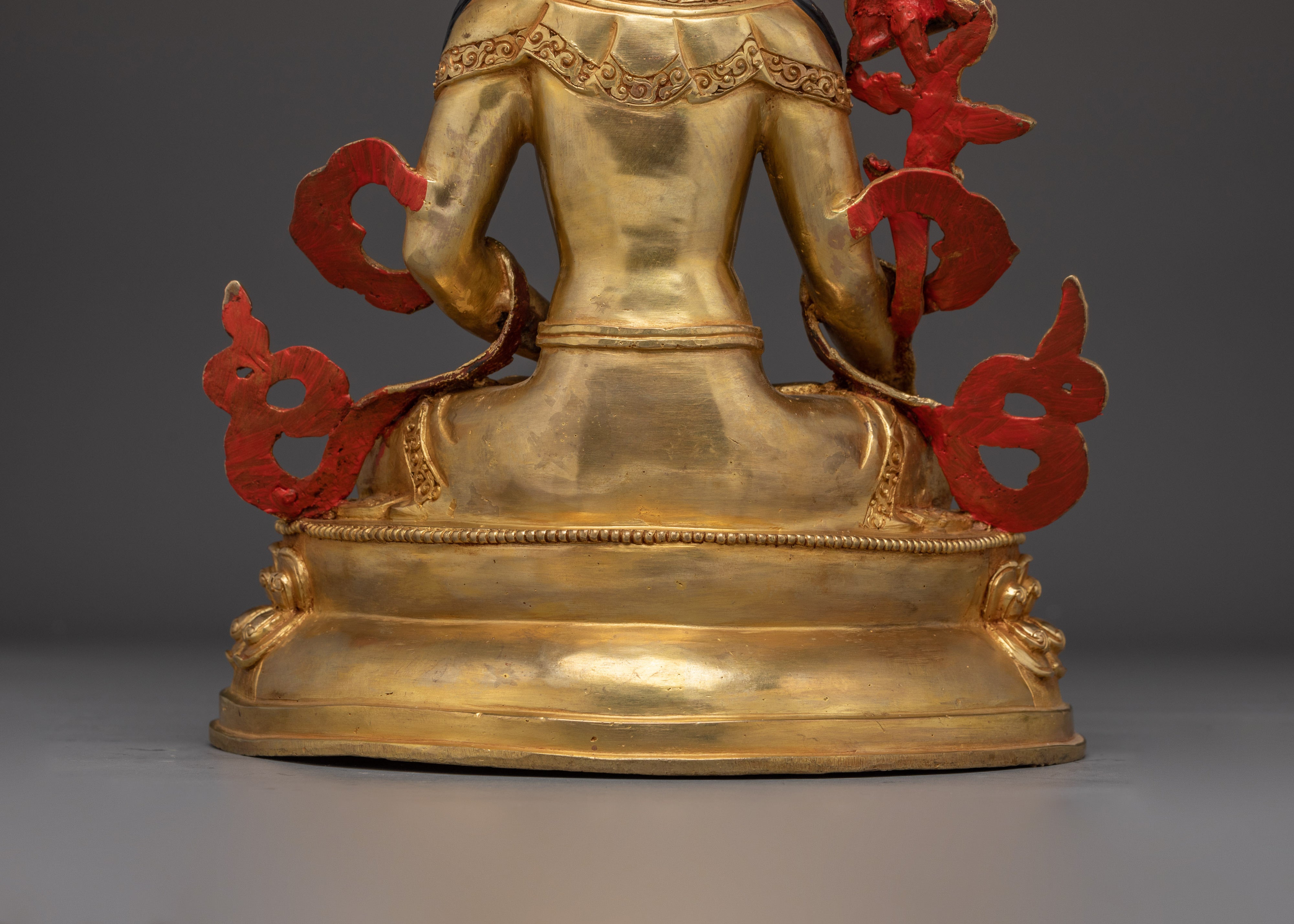 Amitayus Statue in Copper with Gemstones | Buddhist Deity of Long Life