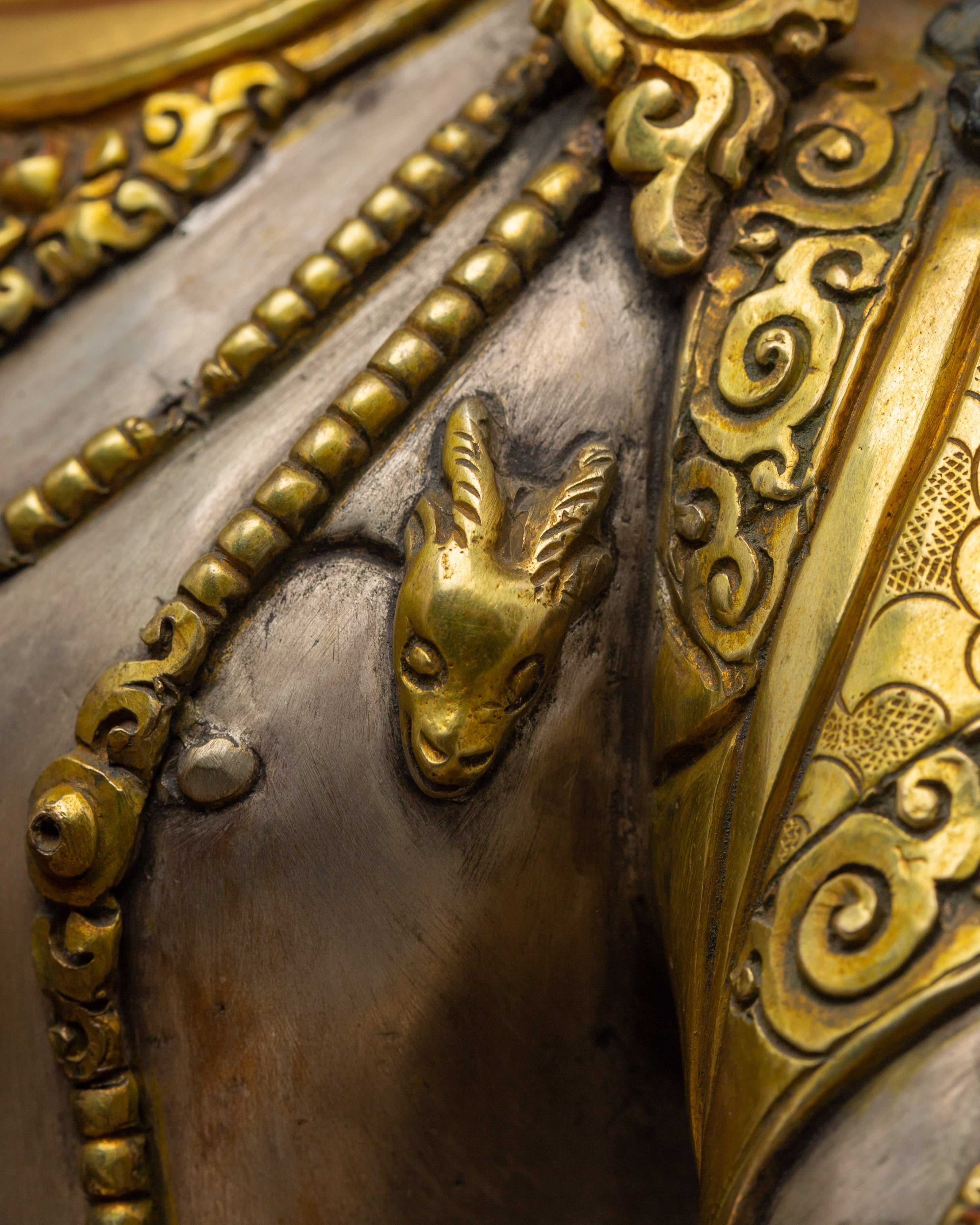 Silver-Plated & Gold-Gilded Copper Chenrezig Statue | The Bodhisattva of Compassion