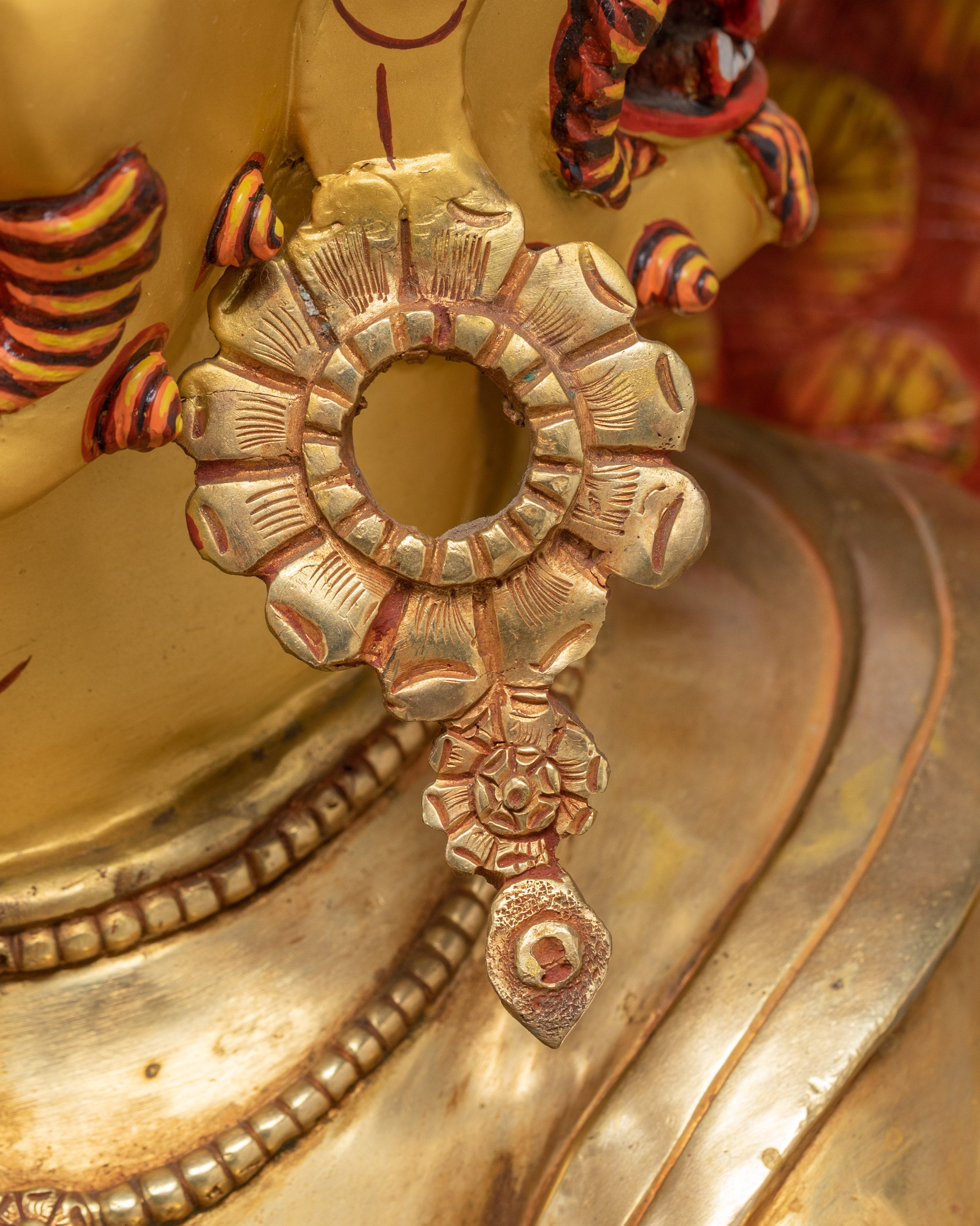 Hayagriva Statue Wrathful Protector Deity | Buddhist Protector in Gold-Gilded Copper