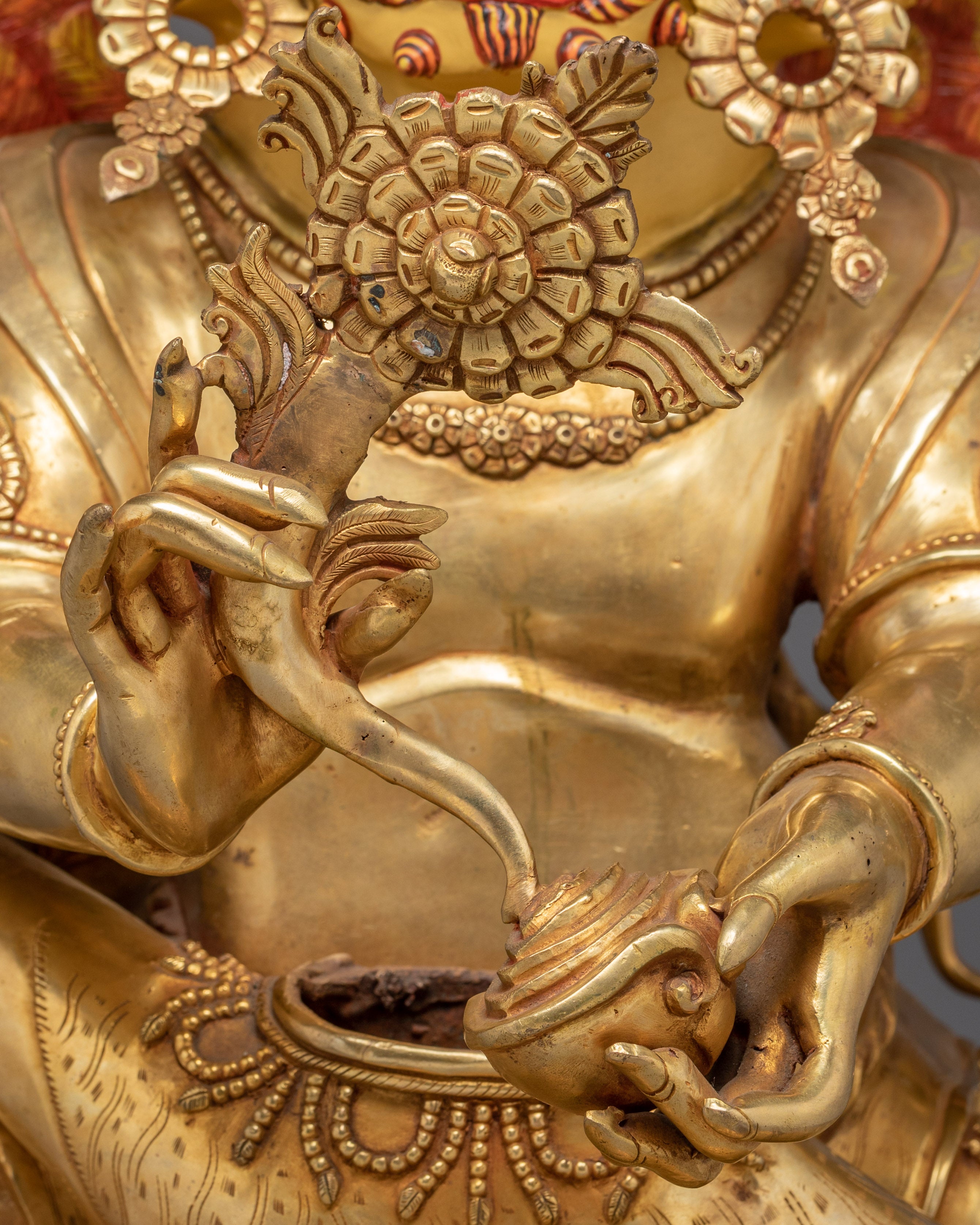 Hayagriva Statue Wrathful Protector Deity | Buddhist Protector in Gold-Gilded Copper