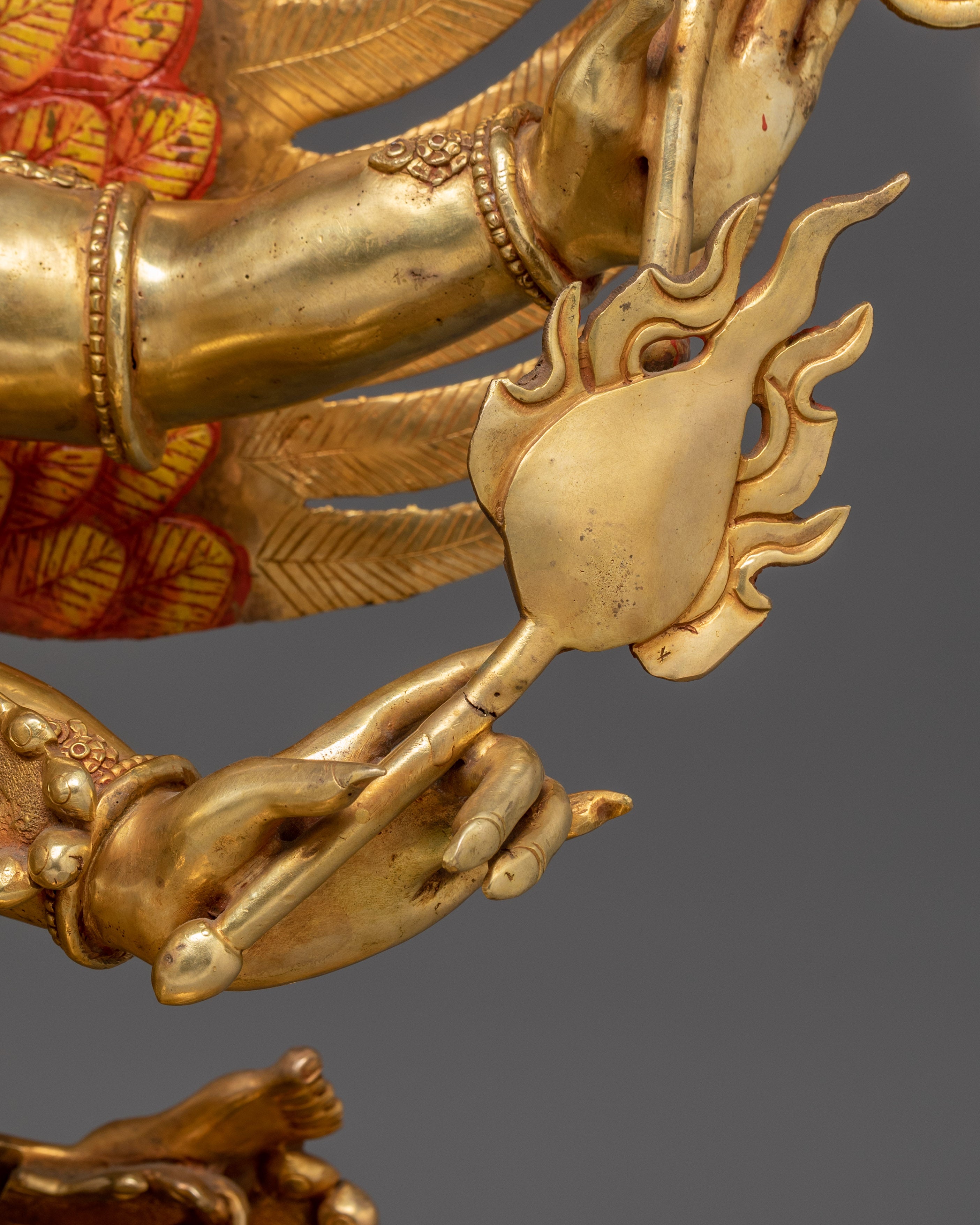 Hayagriva Statue Wrathful Protector Deity | Buddhist Protector in Gold-Gilded Copper