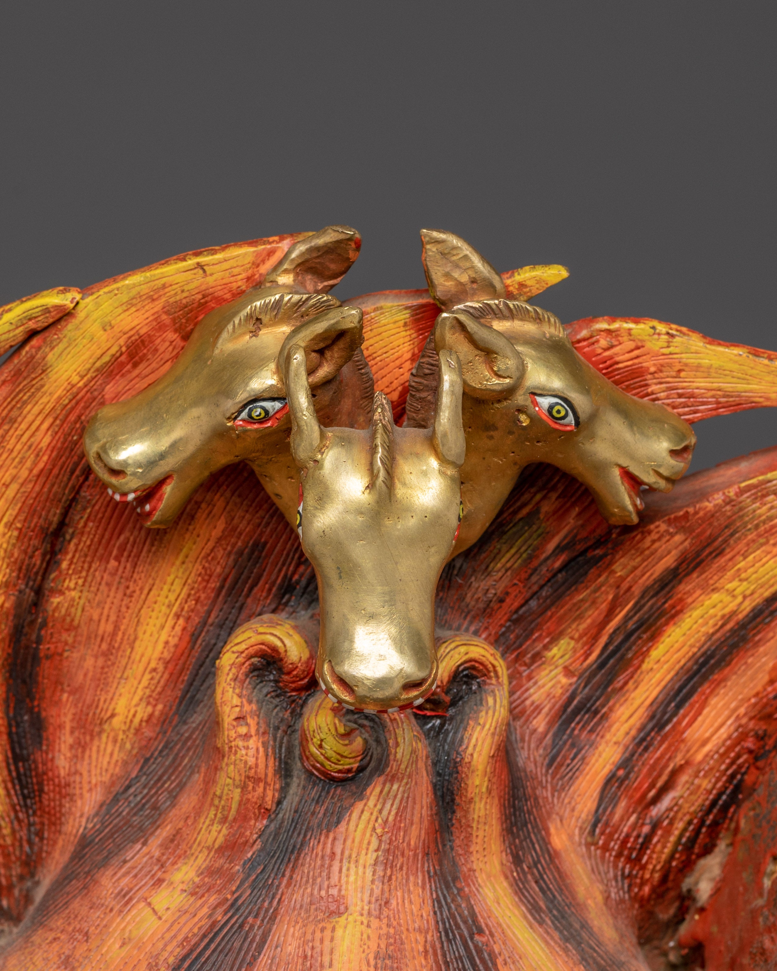 Hayagriva Statue Wrathful Protector Deity | Buddhist Protector in Gold-Gilded Copper