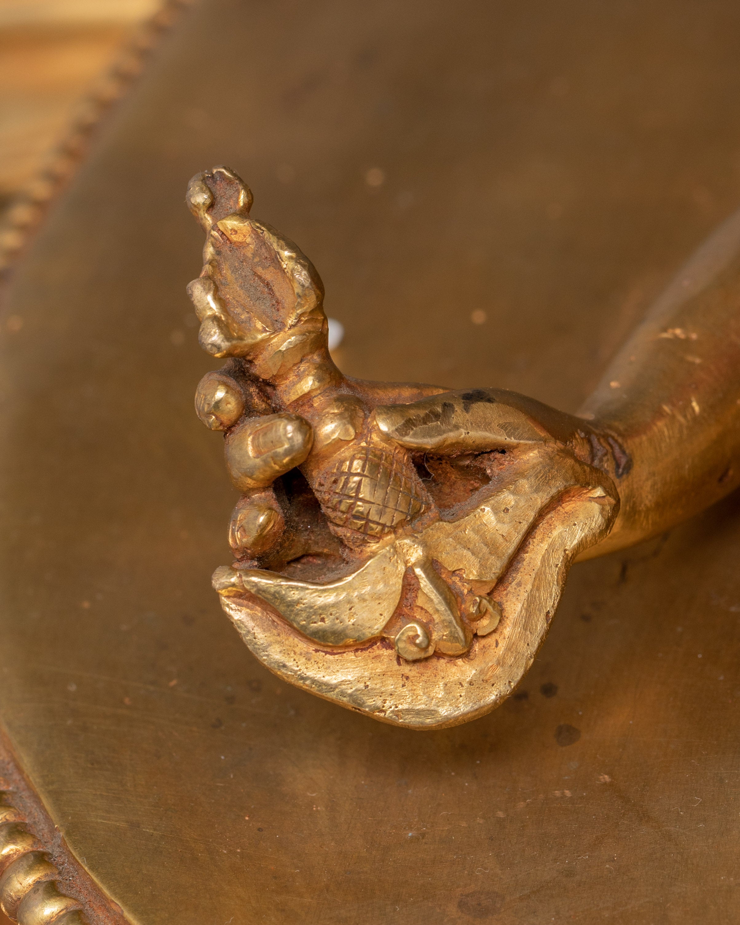 Hayagriva Statue Wrathful Protector Deity | Buddhist Protector in Gold-Gilded Copper