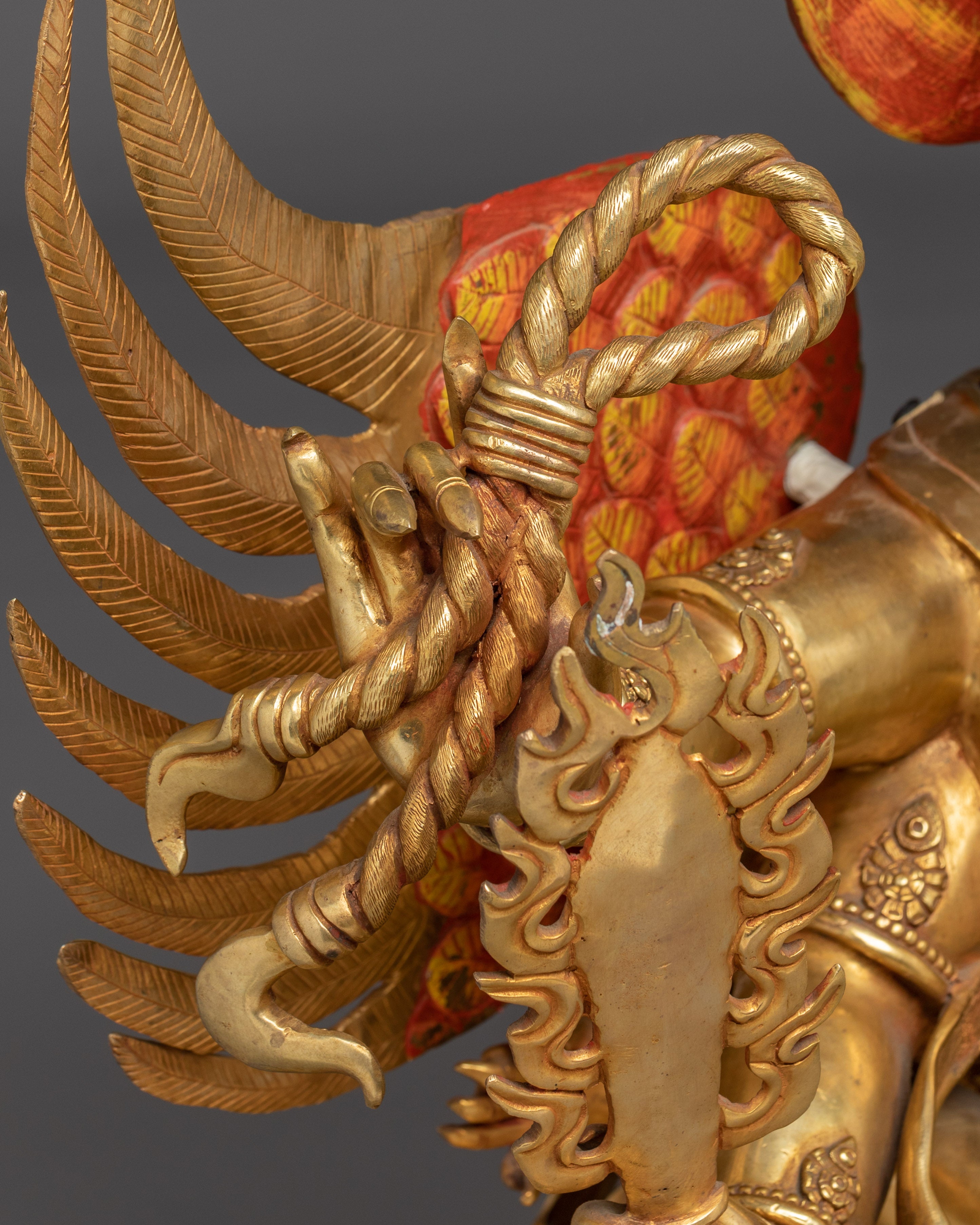 Hayagriva Statue Wrathful Protector Deity | Buddhist Protector in Gold-Gilded Copper