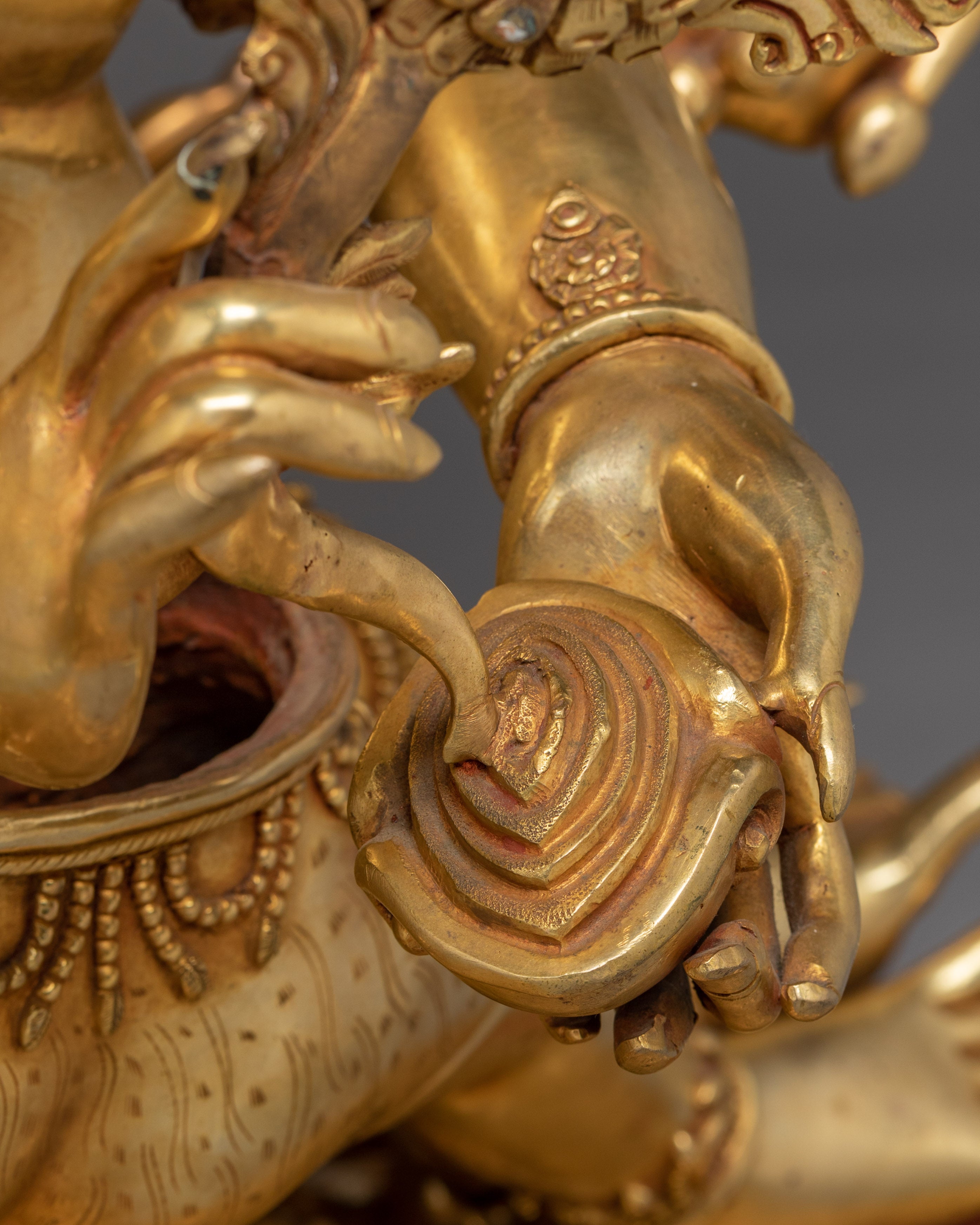 Hayagriva Statue Wrathful Protector Deity | Buddhist Protector in Gold-Gilded Copper
