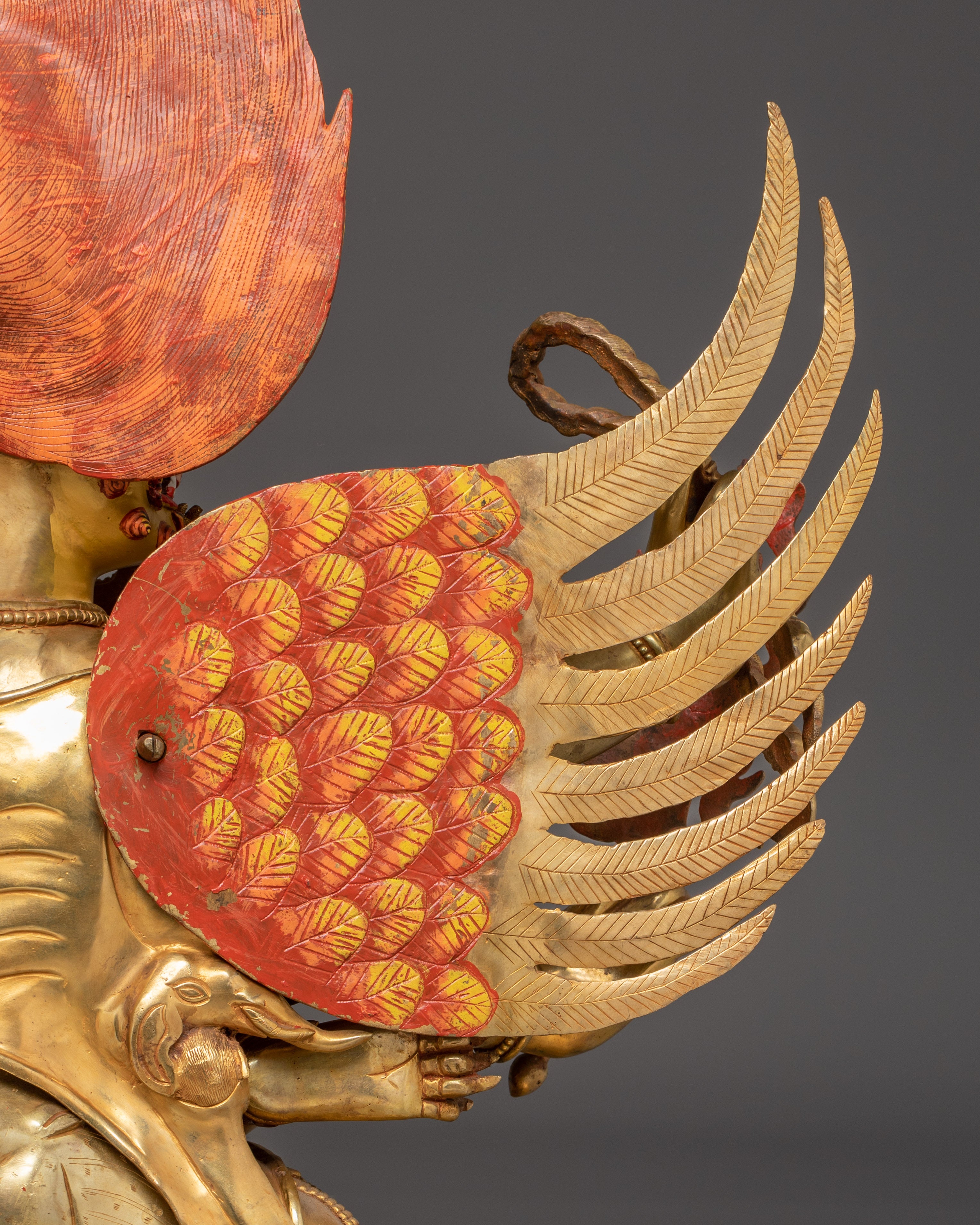 Hayagriva Statue Wrathful Protector Deity | Buddhist Protector in Gold-Gilded Copper