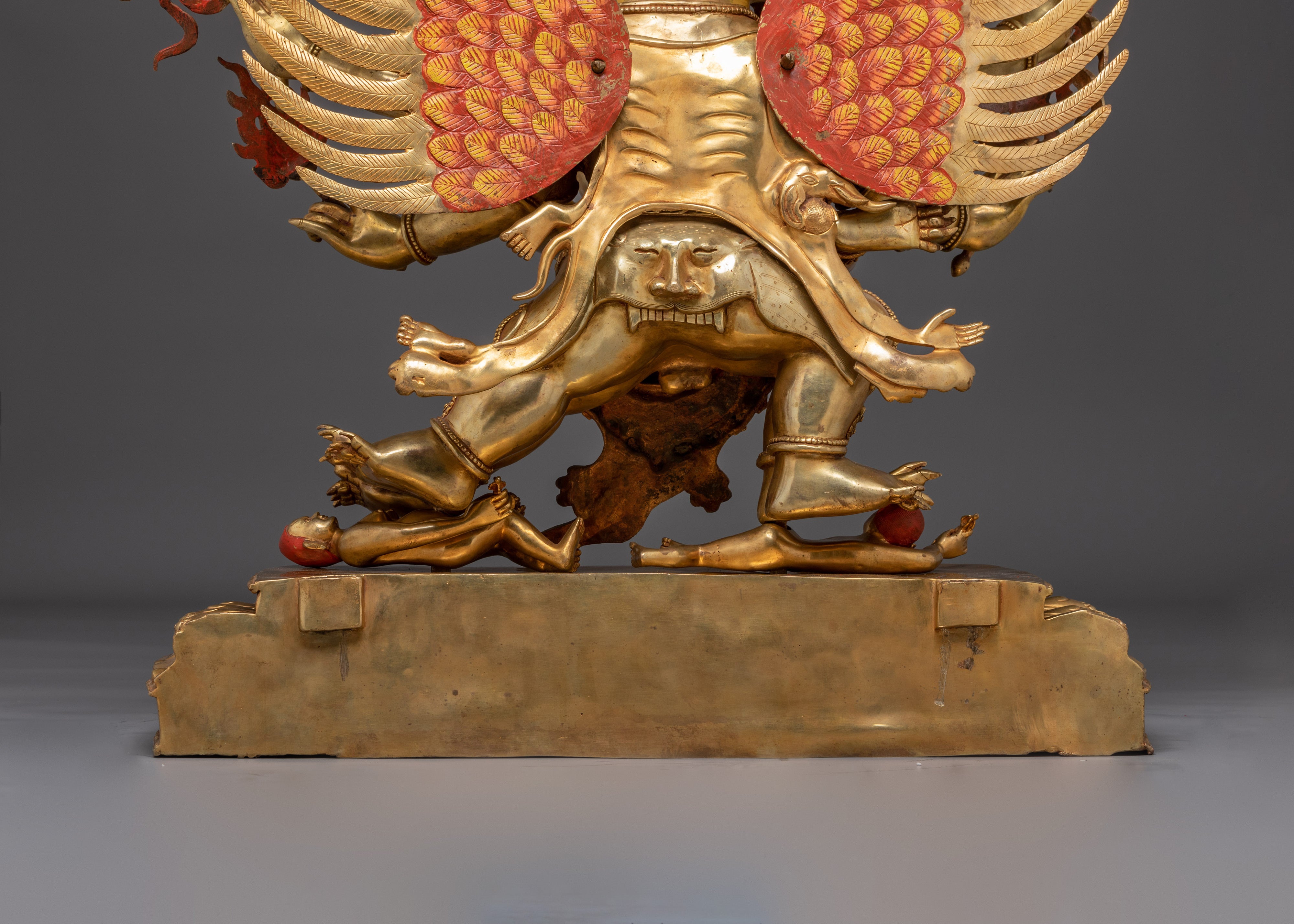 Hayagriva Statue Wrathful Protector Deity | Buddhist Protector in Gold-Gilded Copper