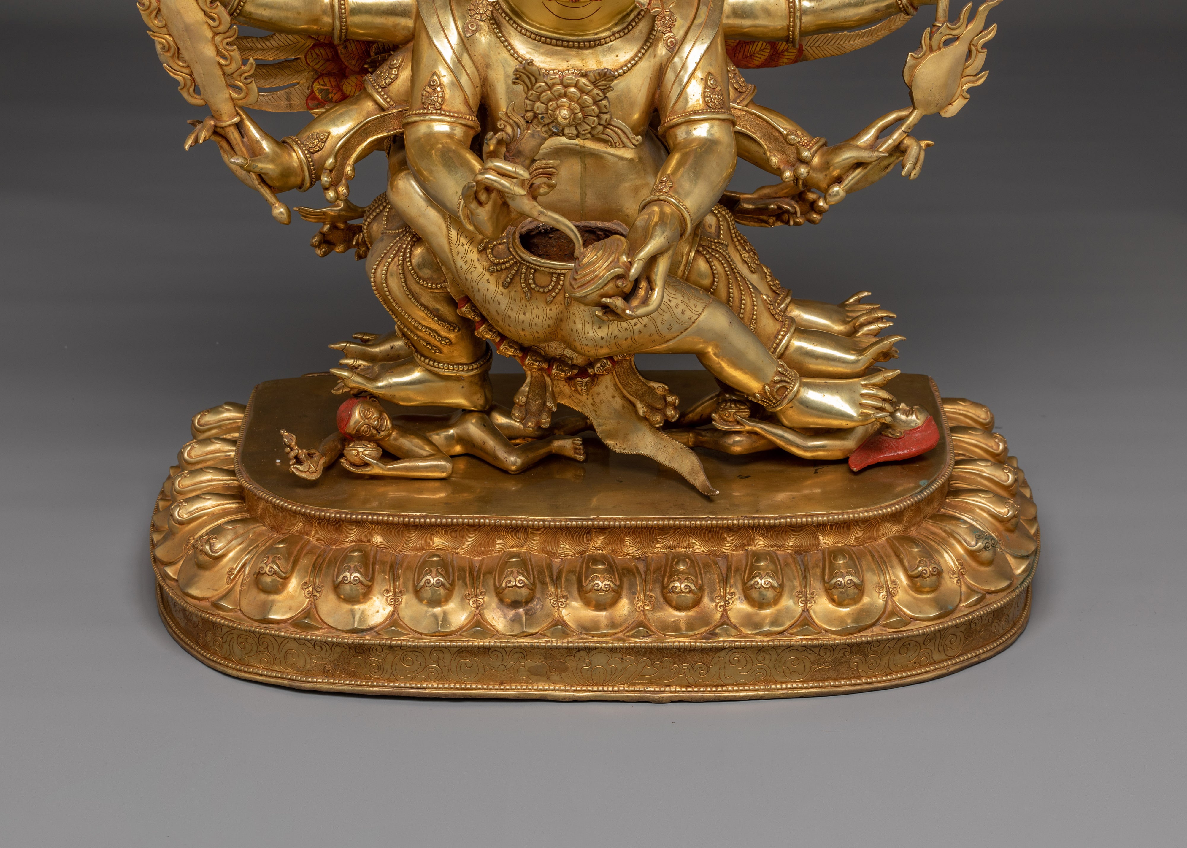 Hayagriva Statue Wrathful Protector Deity | Buddhist Protector in Gold-Gilded Copper