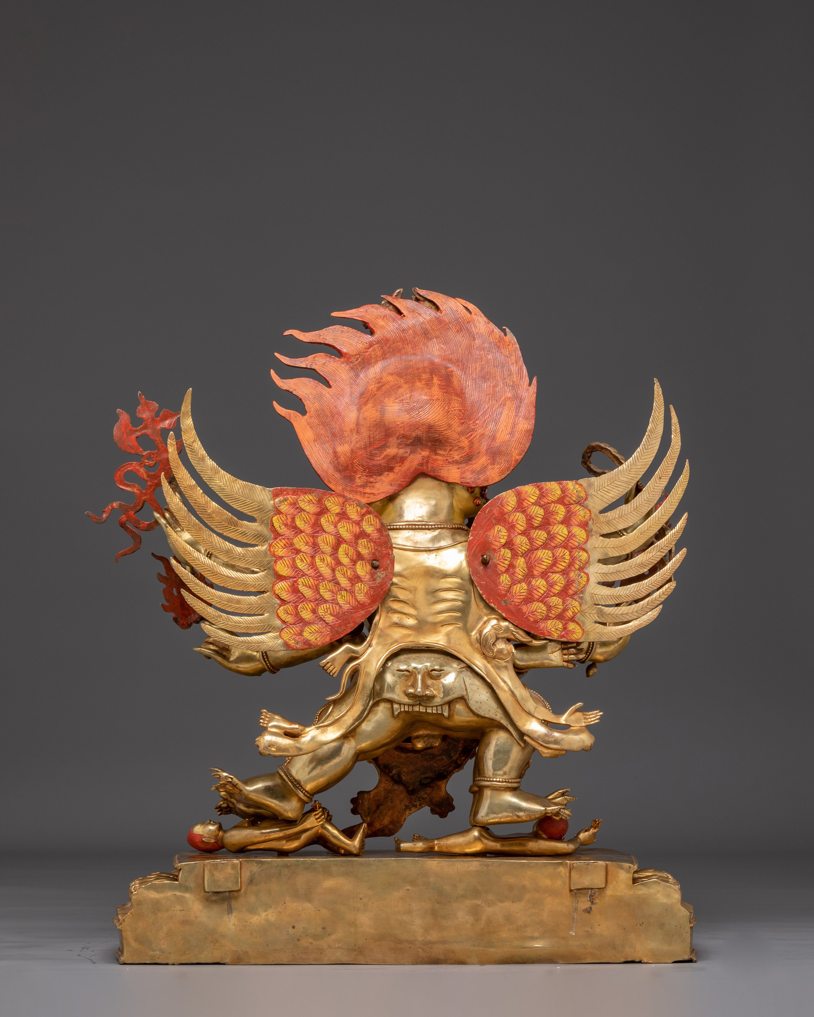 Hayagriva Statue Wrathful Protector Deity | Buddhist Protector in Gold-Gilded Copper