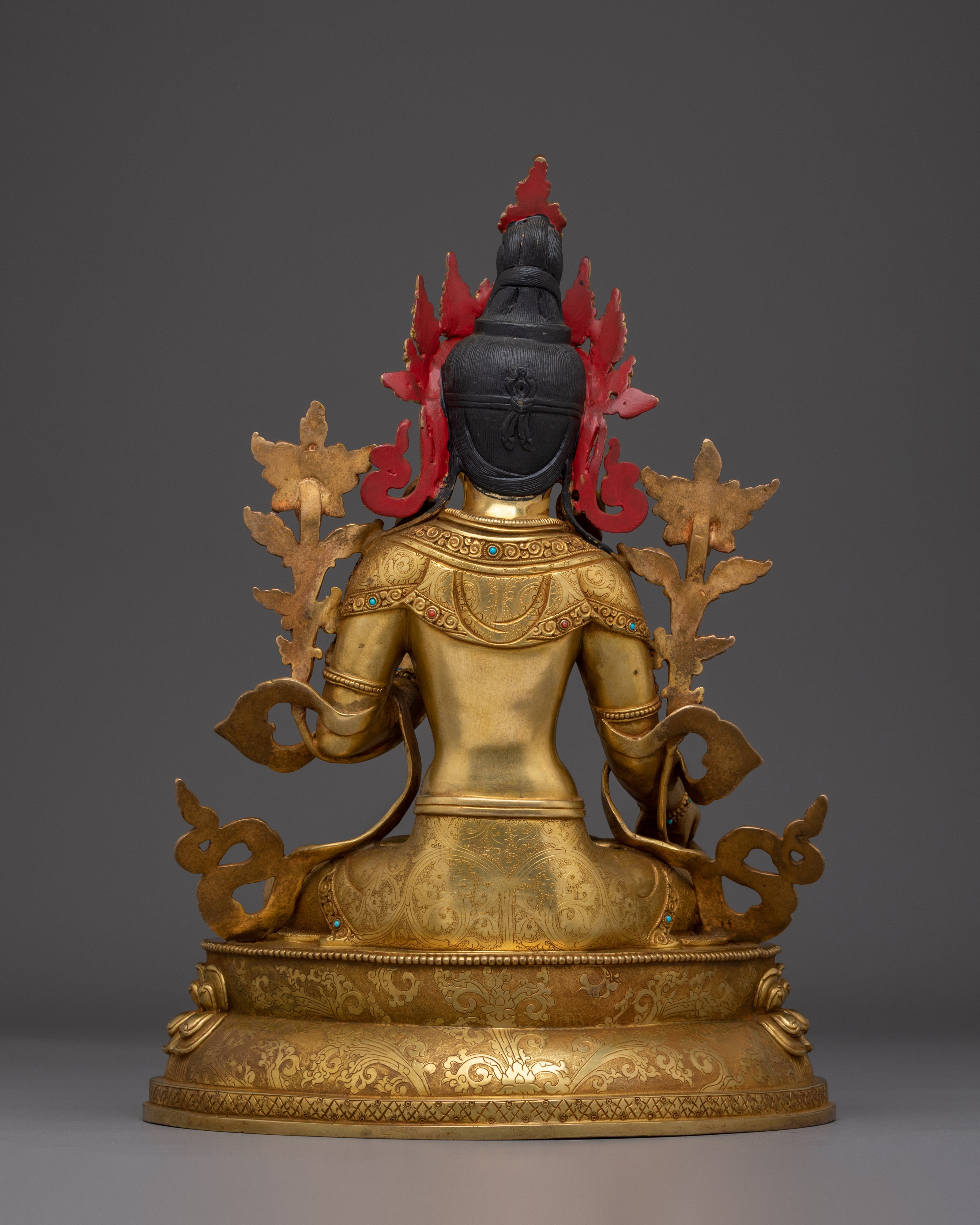 White Tara Gold Gilded Copper with Gems | Enlightened Feminine Energy
