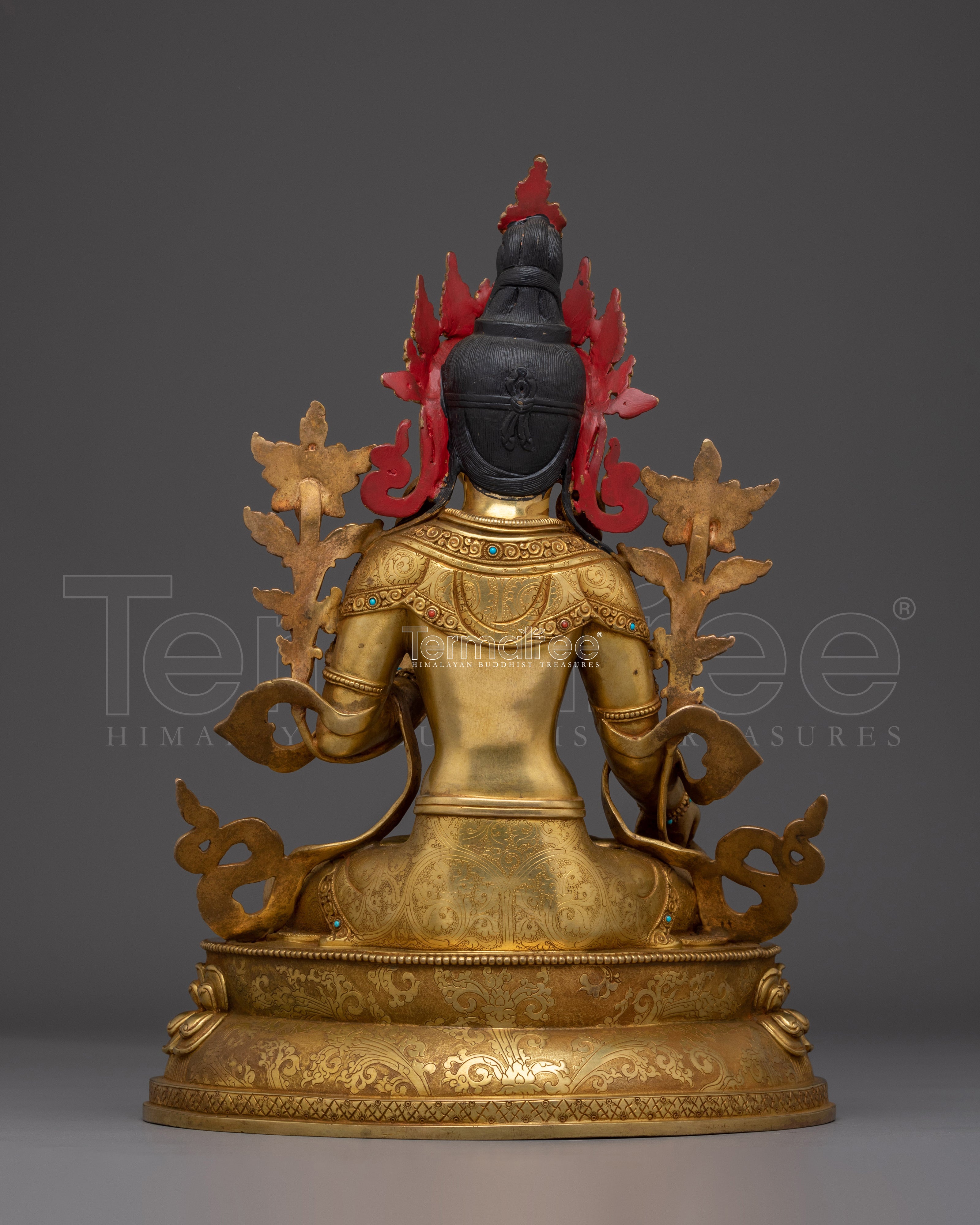 White Tara Gold Gilded Copper with Gems | Enlightened Feminine Energy