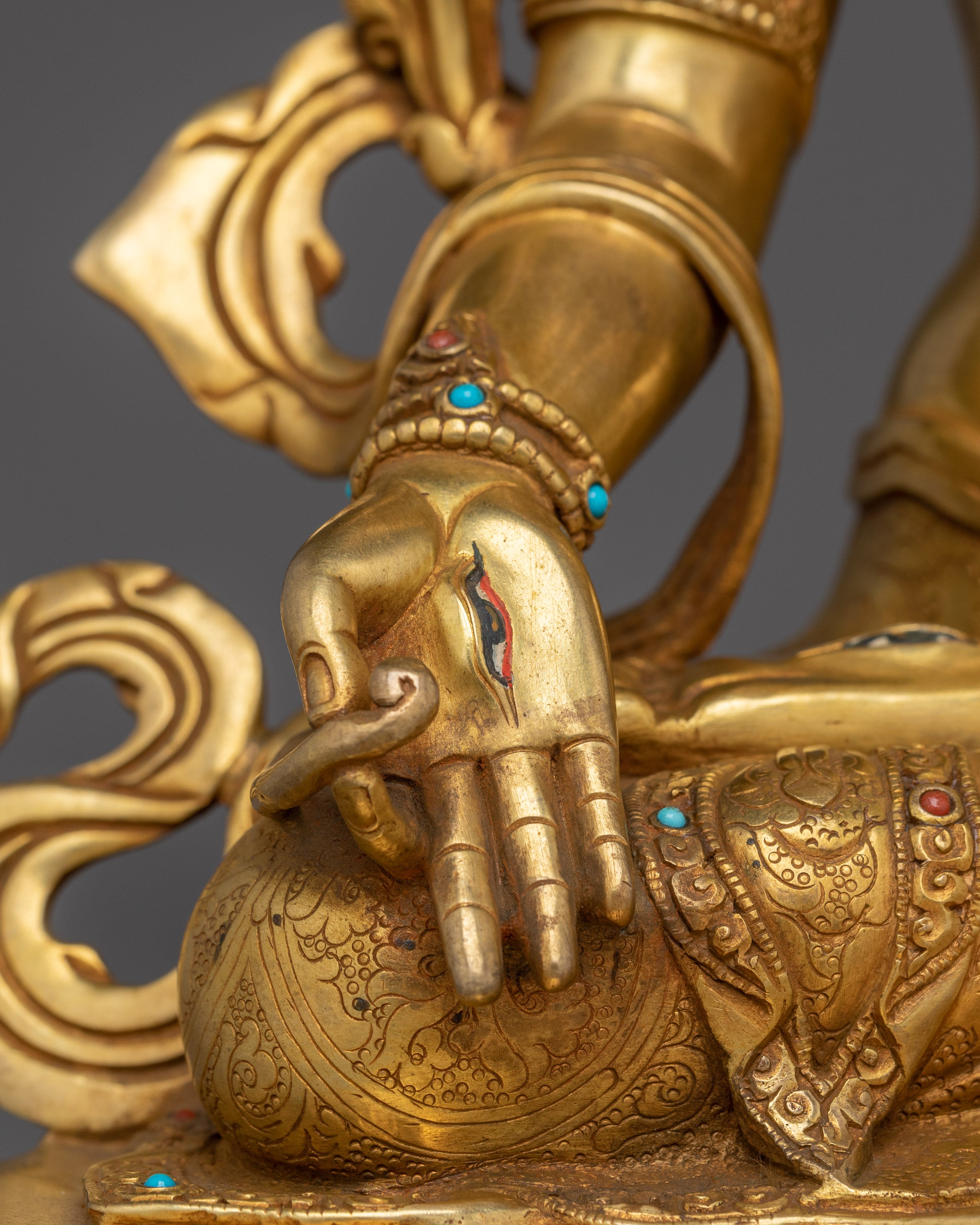 White Tara Gold Gilded Copper with Gems | Enlightened Feminine Energy