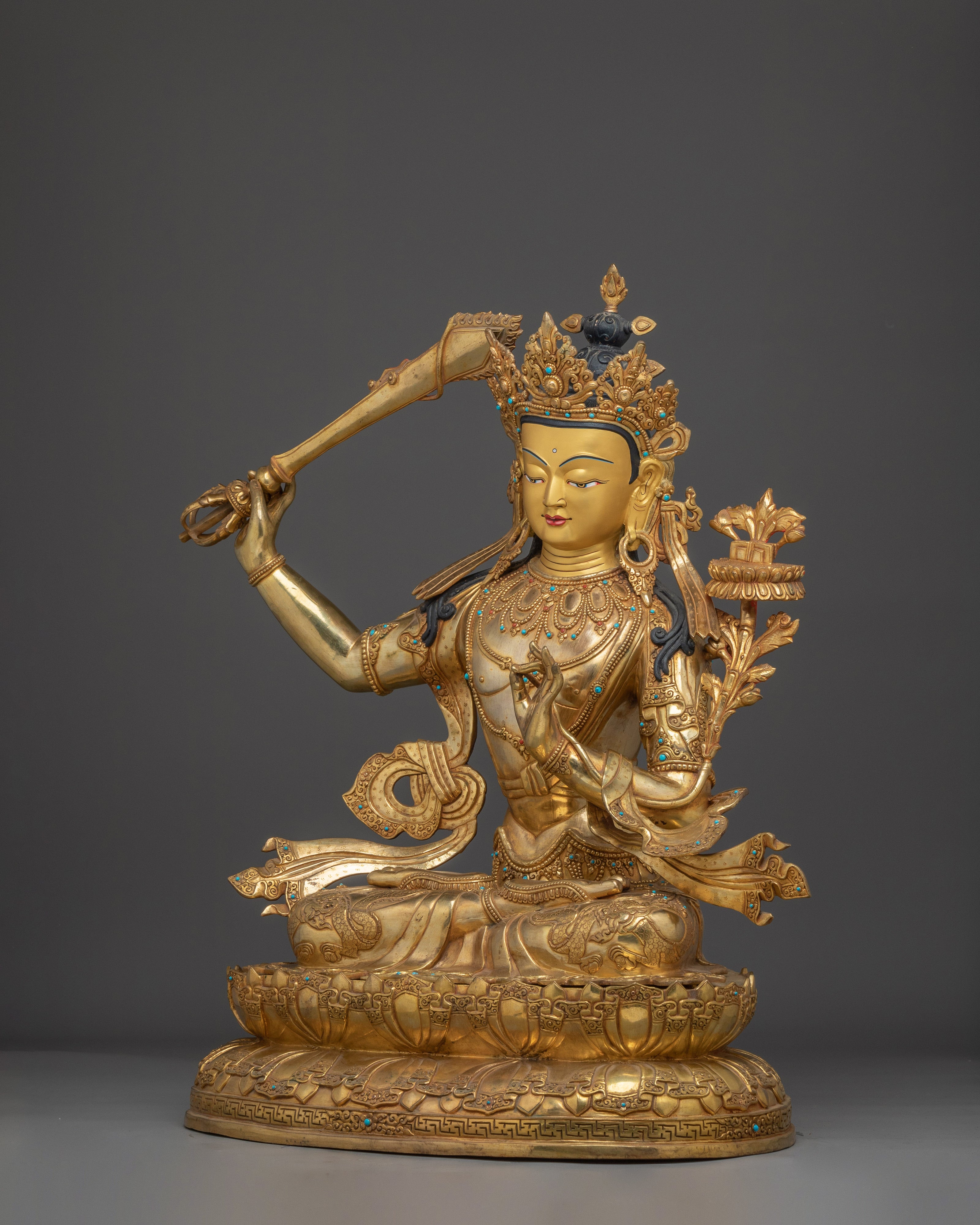 Lotus of Knowledge Manjushri Statue | Protector of the Dharma