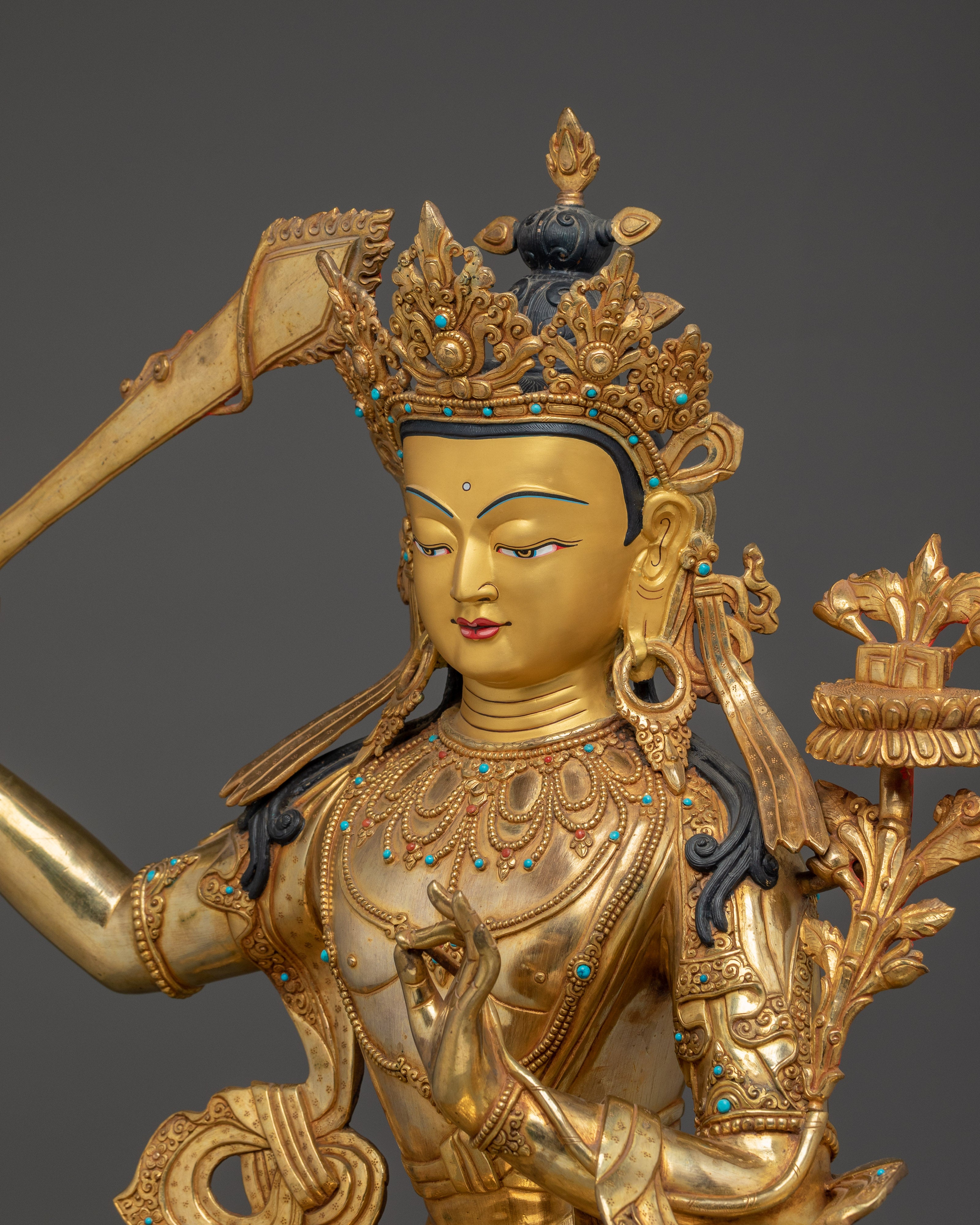 Lotus of Knowledge Manjushri Statue | Protector of the Dharma