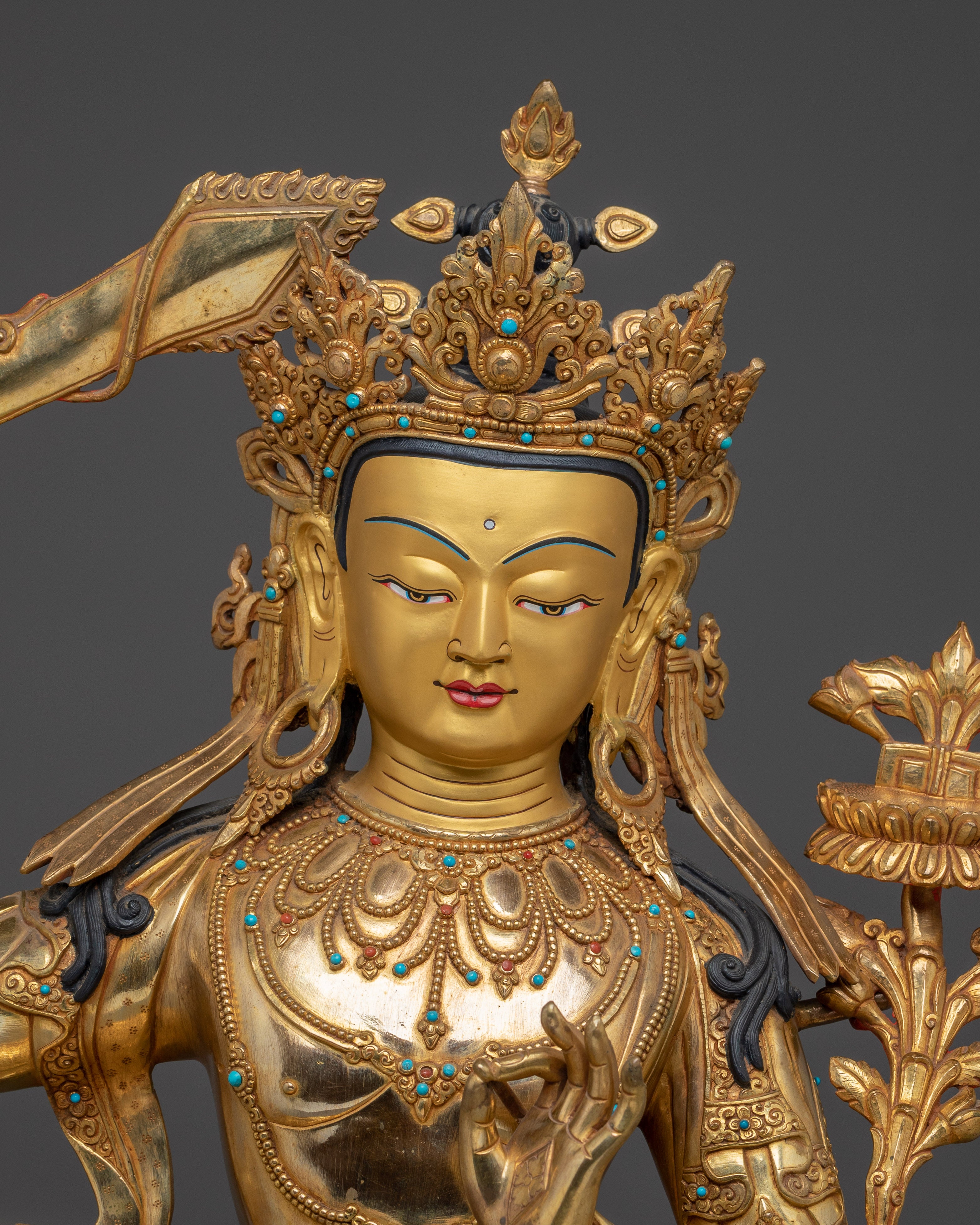 Lotus of Knowledge Manjushri Statue | Protector of the Dharma
