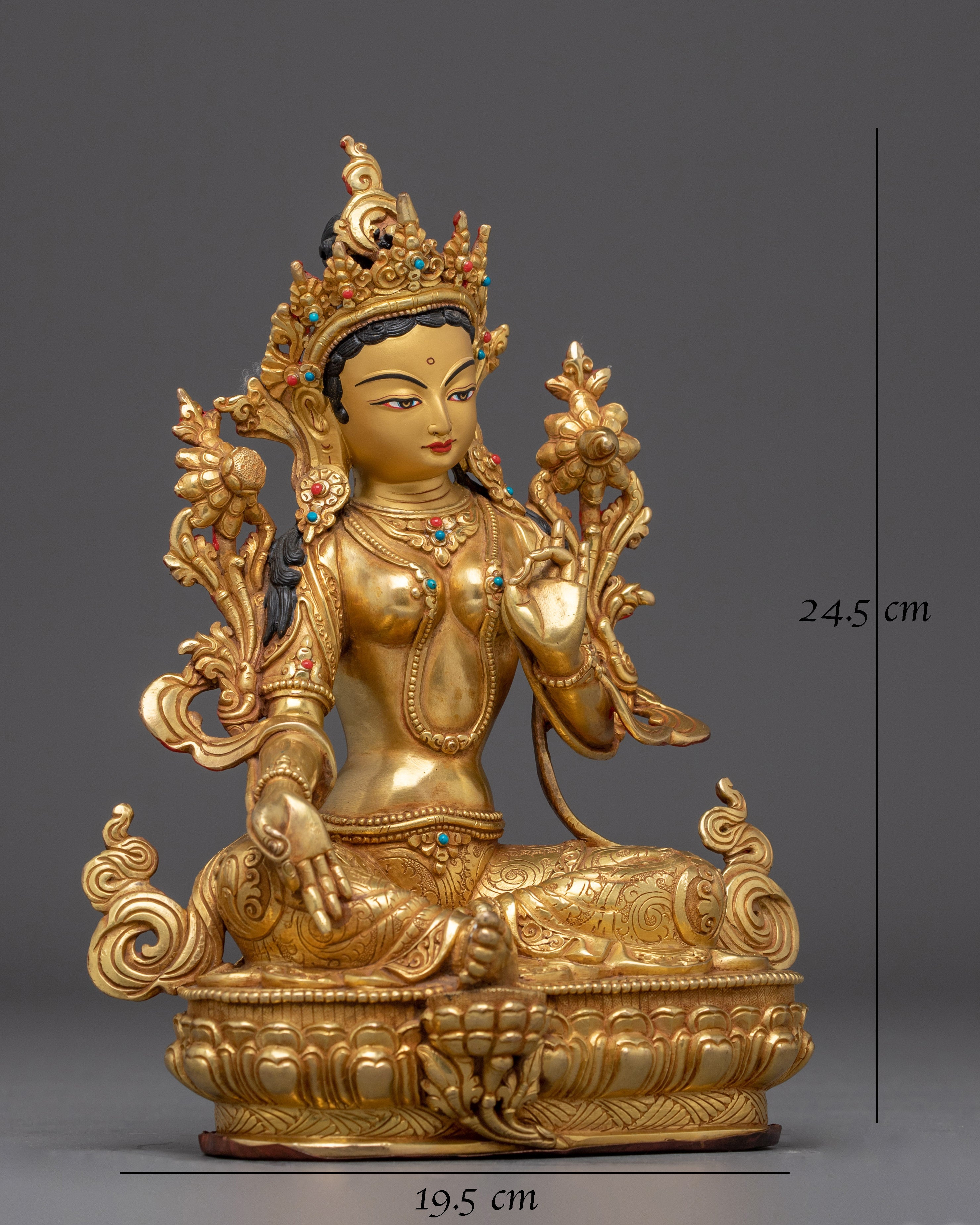 Buddhist Compassionate Goddess Shyama Tara Handmade Statue