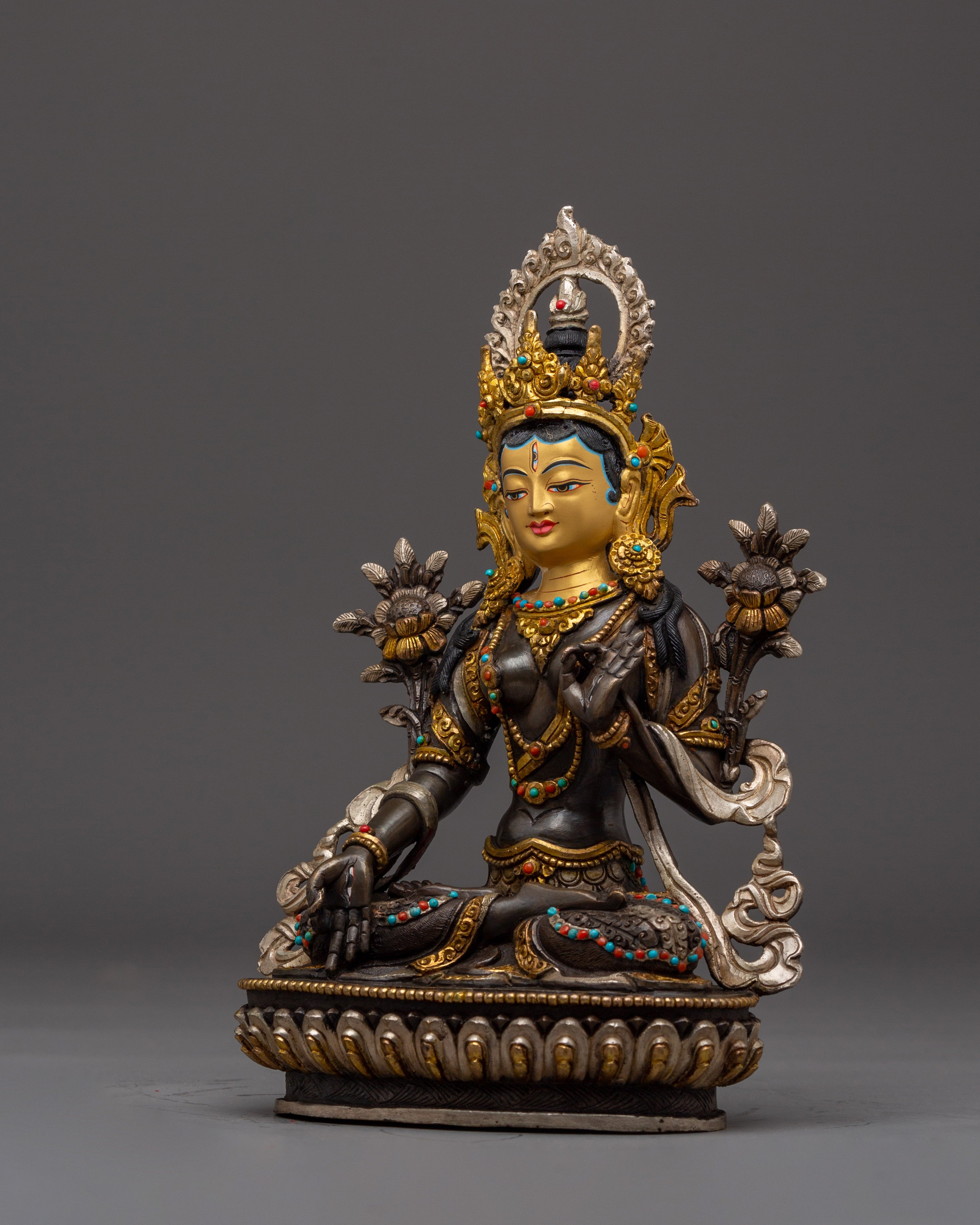 White Tara Sacred Buddhist Art | Divine Protector and Spiritual Guide