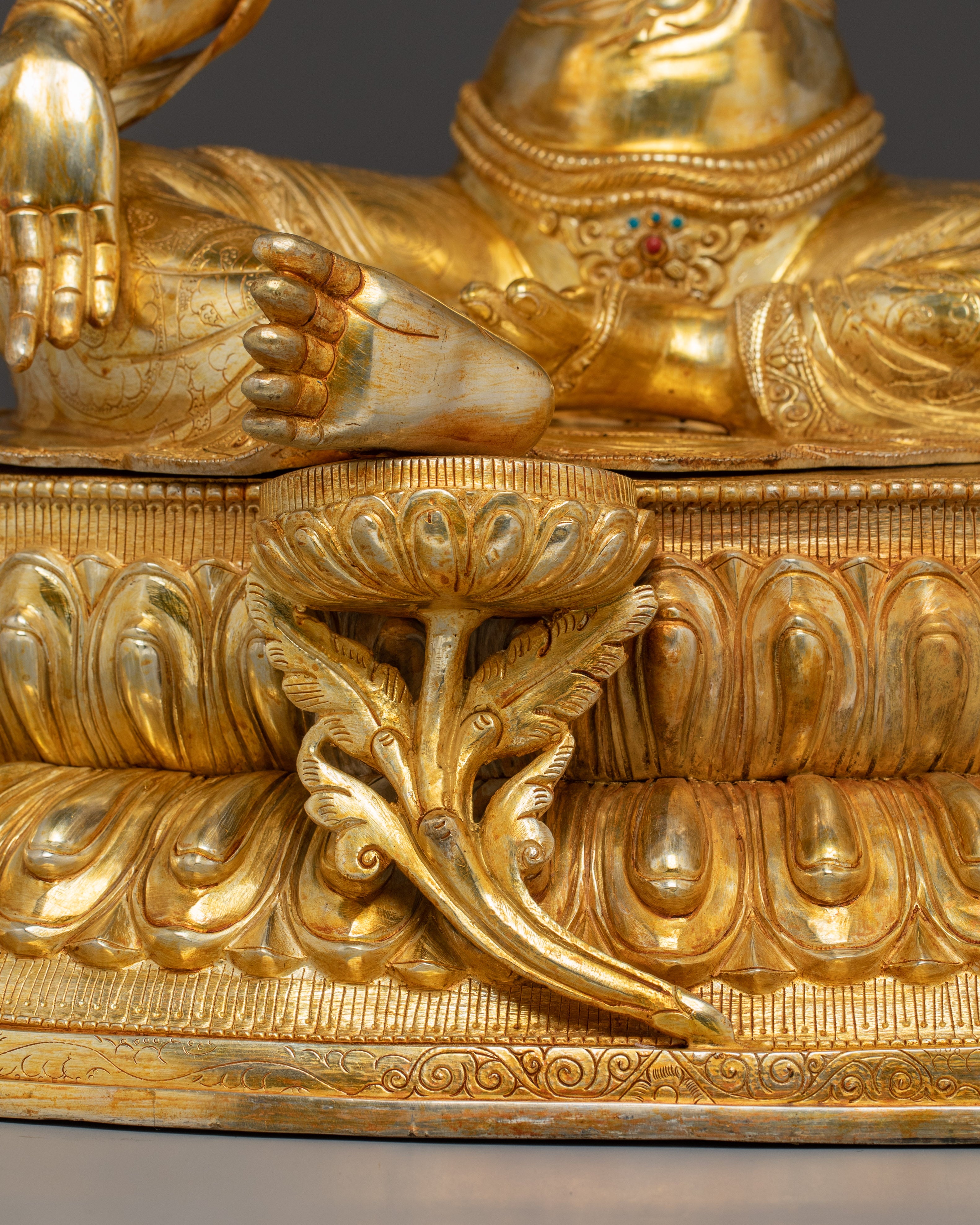 Divine Bodhisattva Green Tara Golden Statue for Meditation and Decor