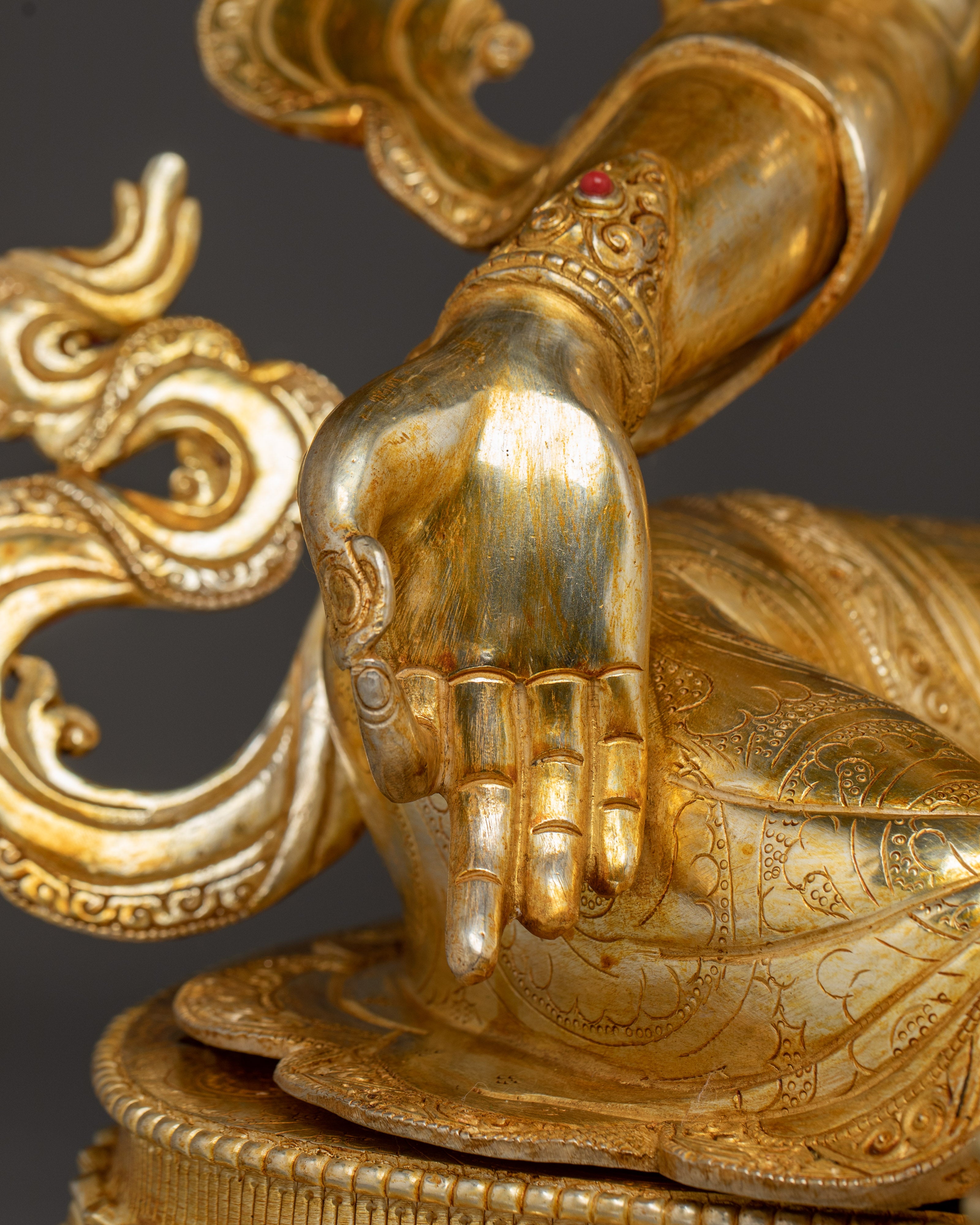 Divine Bodhisattva Green Tara Golden Statue for Meditation and Decor