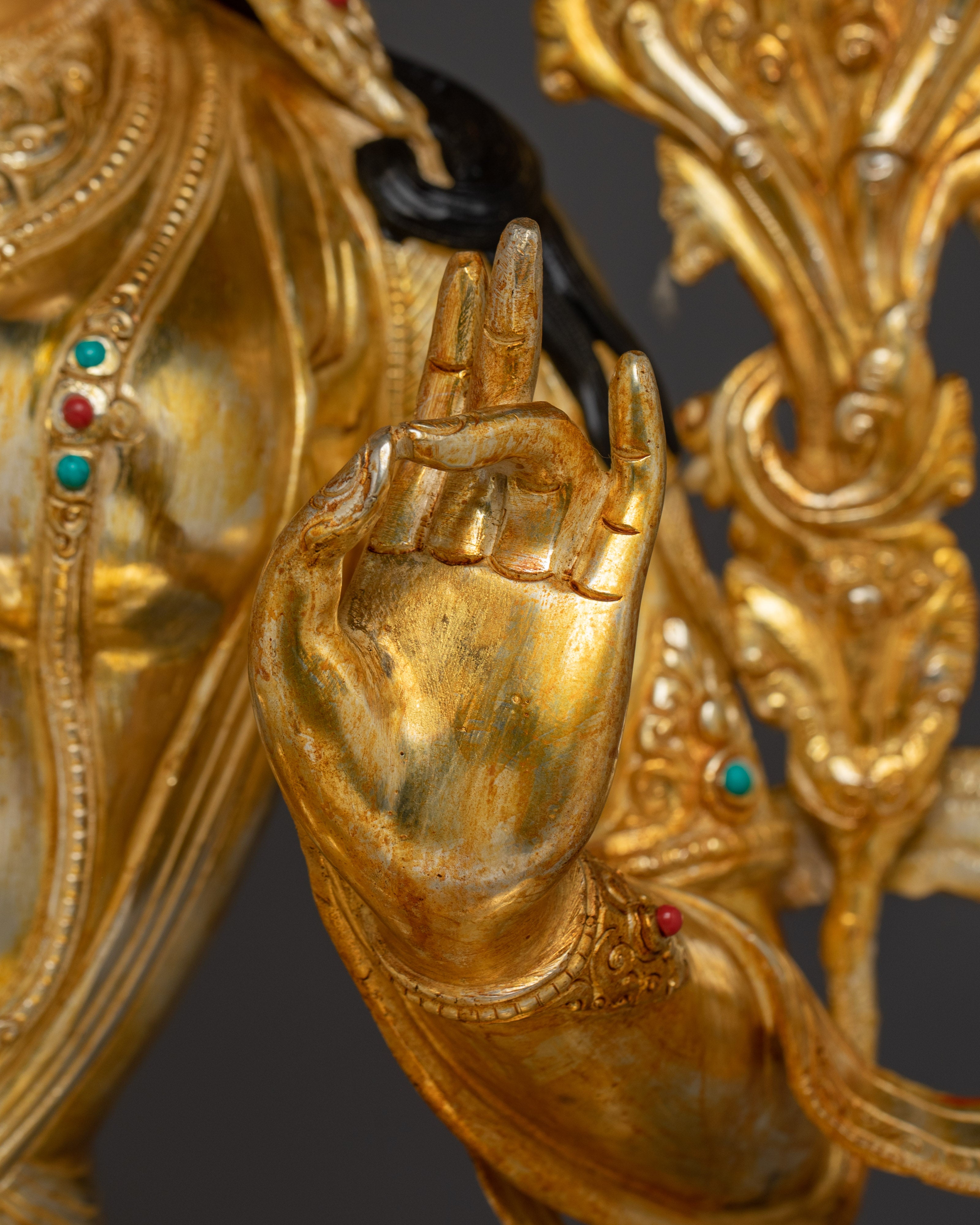 Divine Bodhisattva Green Tara Golden Statue for Meditation and Decor