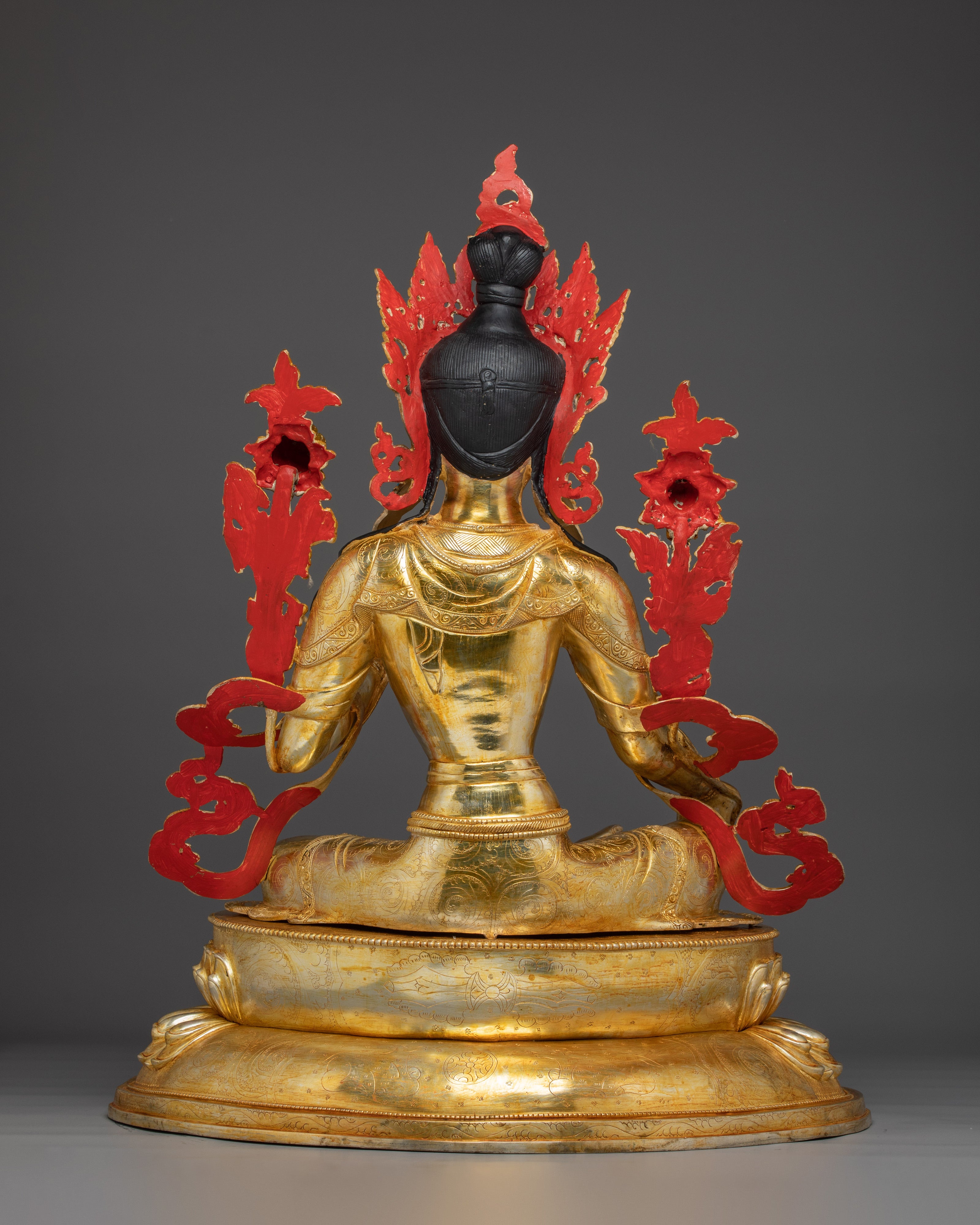 Divine Bodhisattva Green Tara Golden Statue for Meditation and Decor