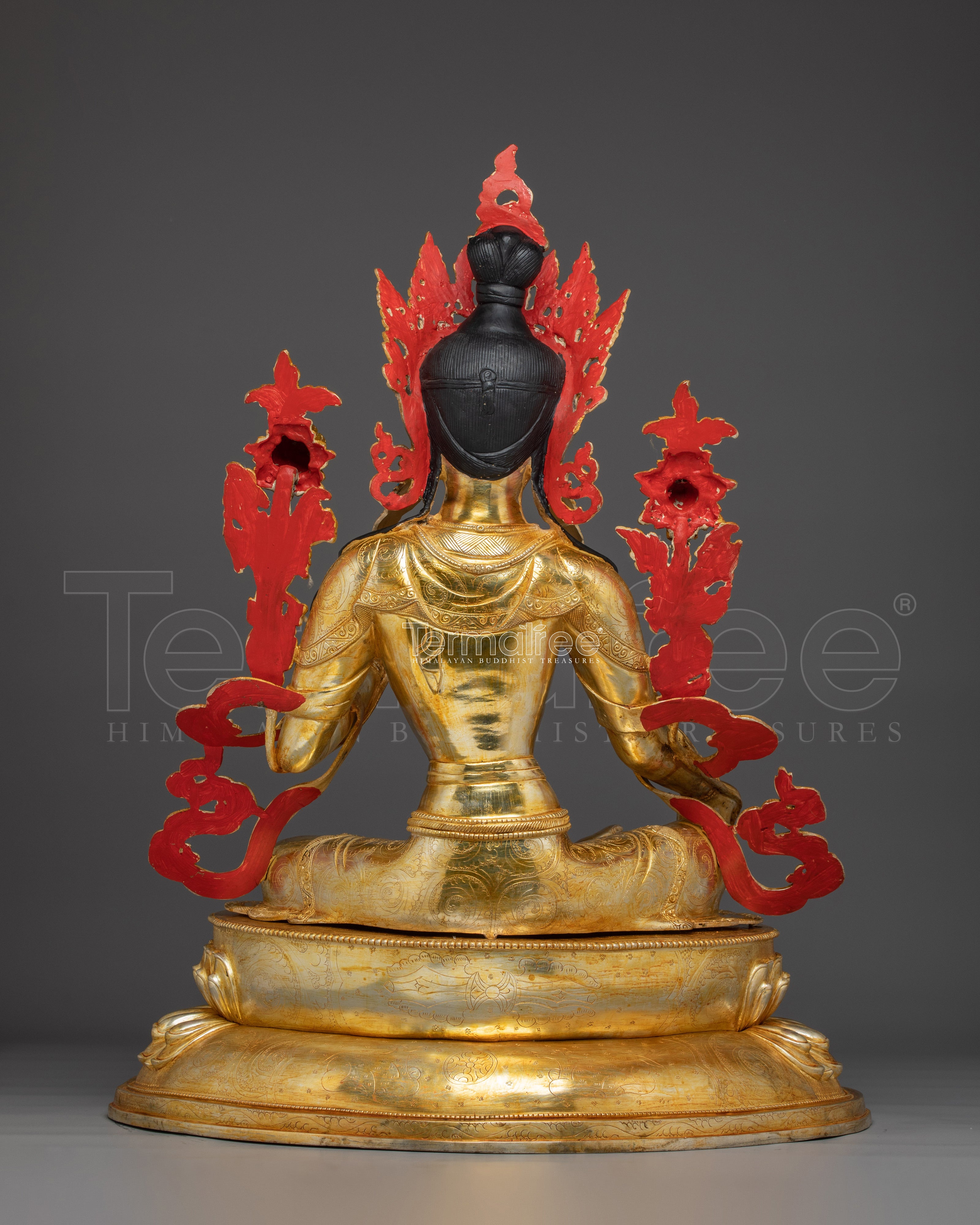 Divine Bodhisattva Green Tara Golden Statue for Meditation and Decor