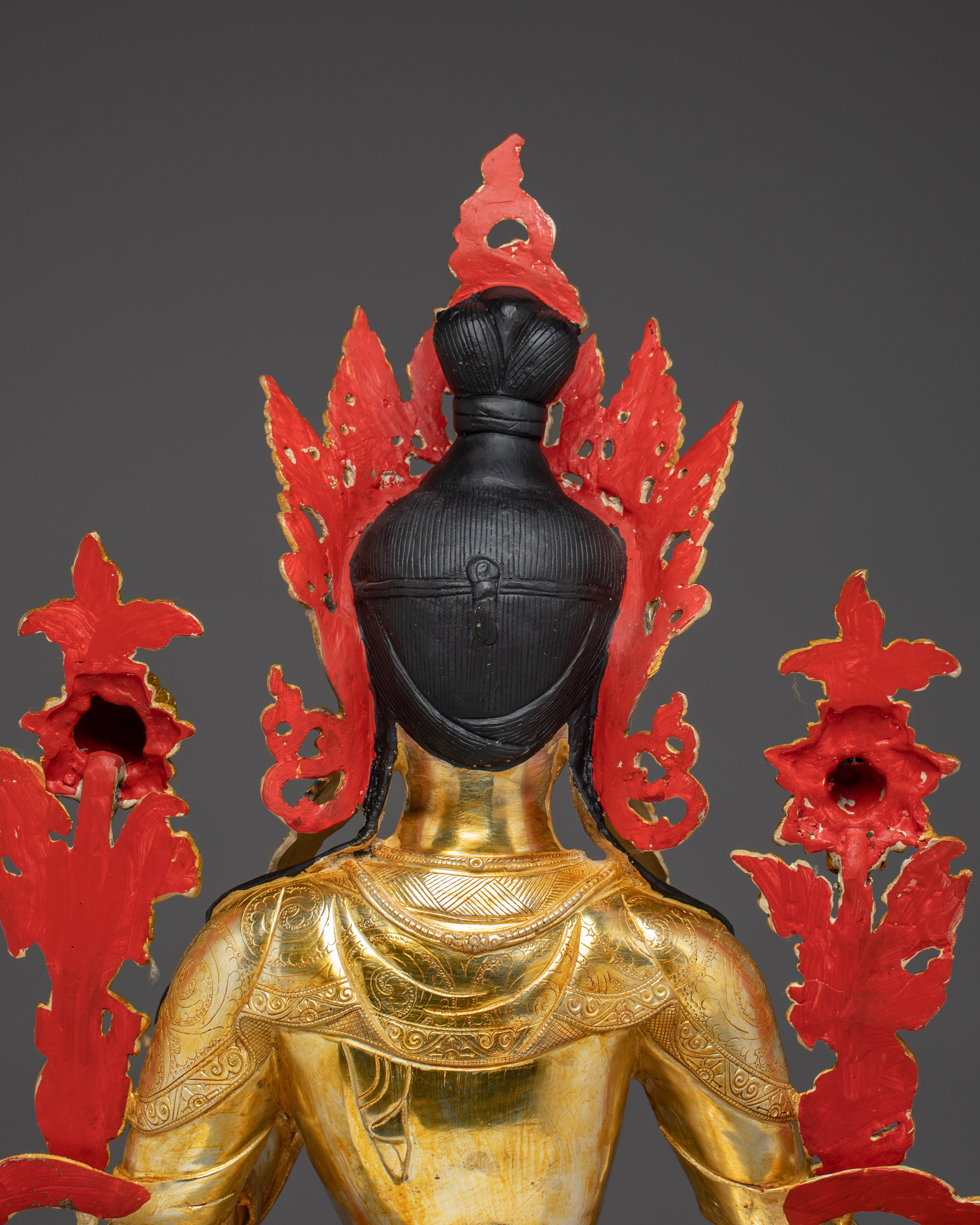 Divine Bodhisattva Green Tara Golden Statue for Meditation and Decor