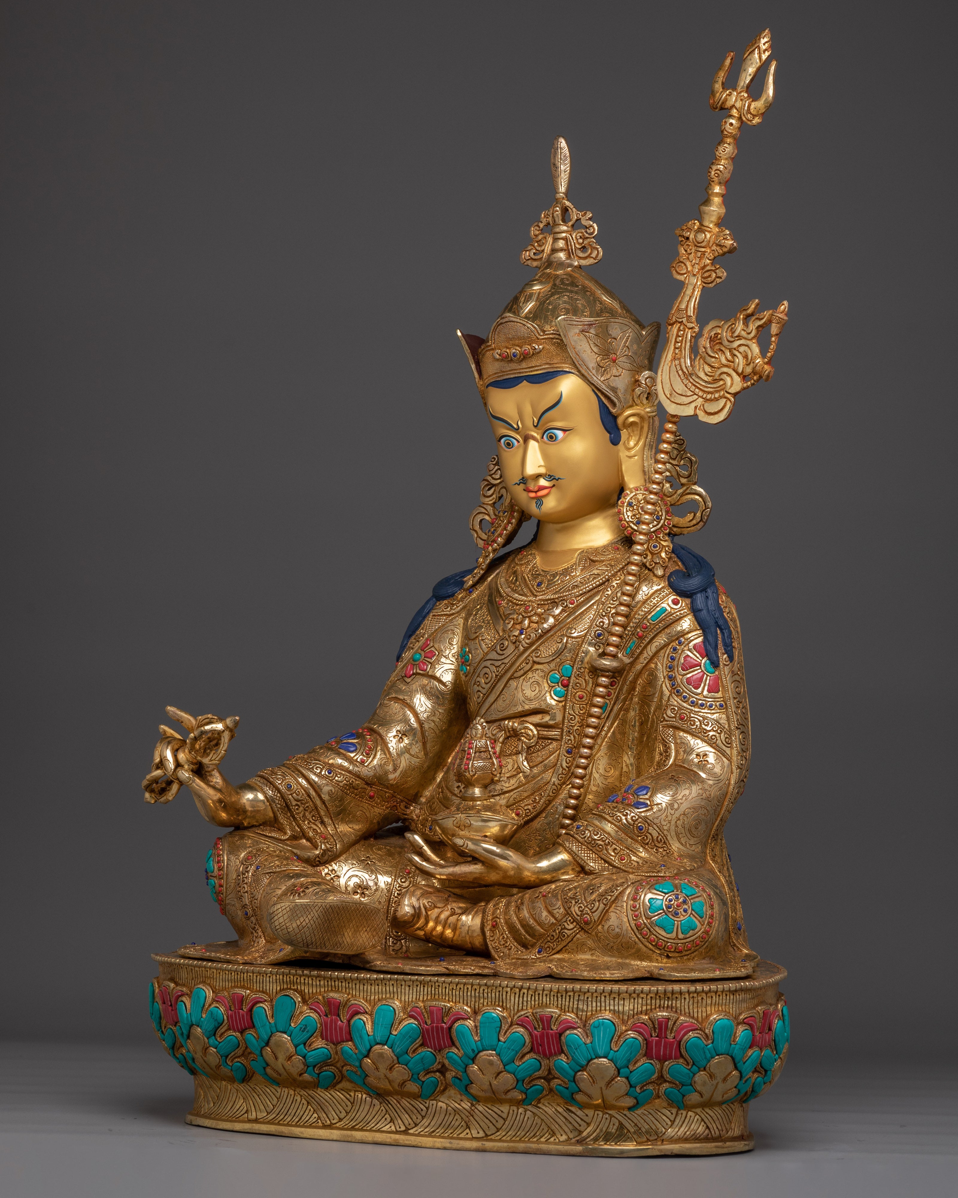Vajrayana Teacher Guru Rinpoche Statue | Buddhist Master Sculpture