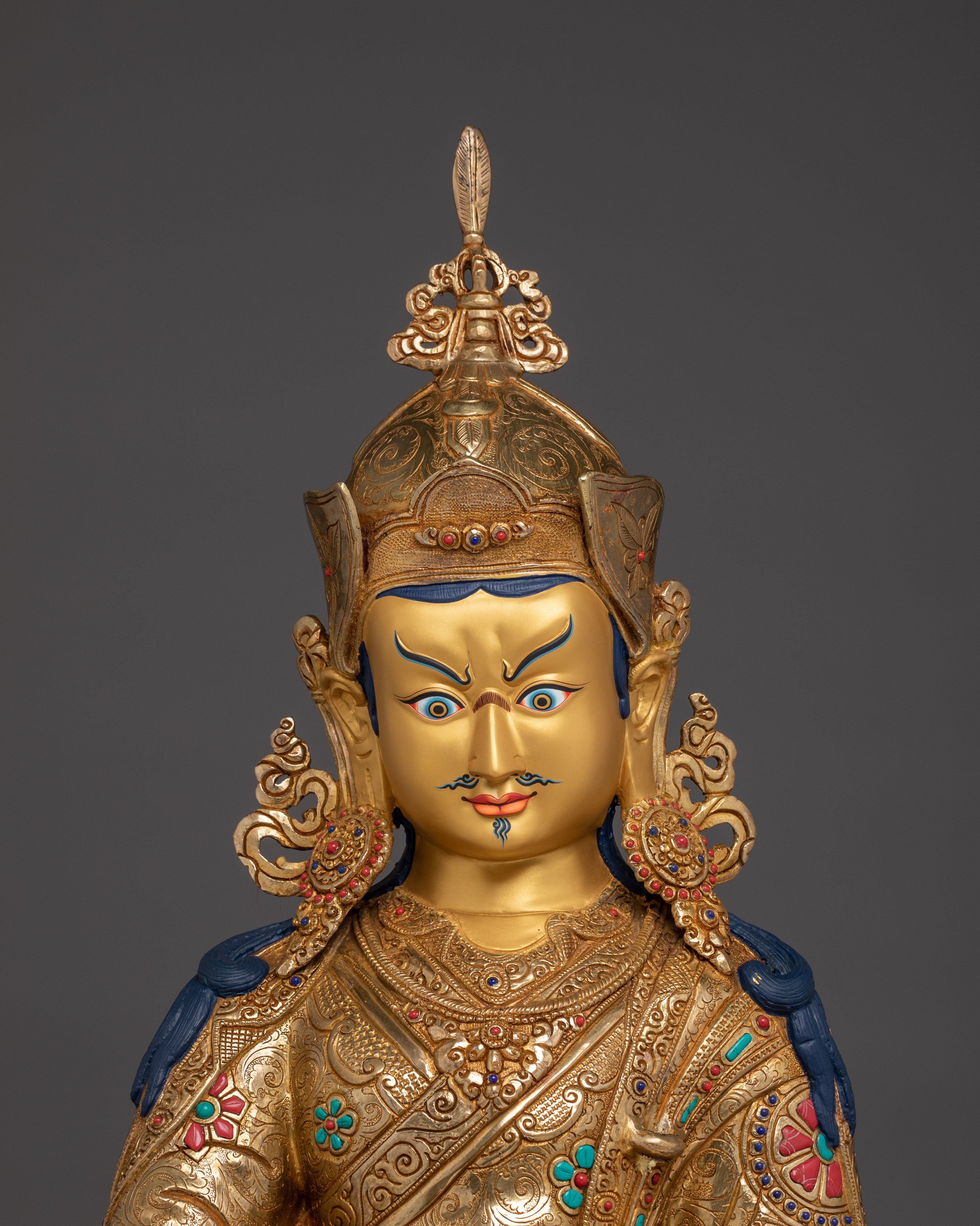 Vajrayana Teacher Guru Rinpoche Statue | Buddhist Master Sculpture