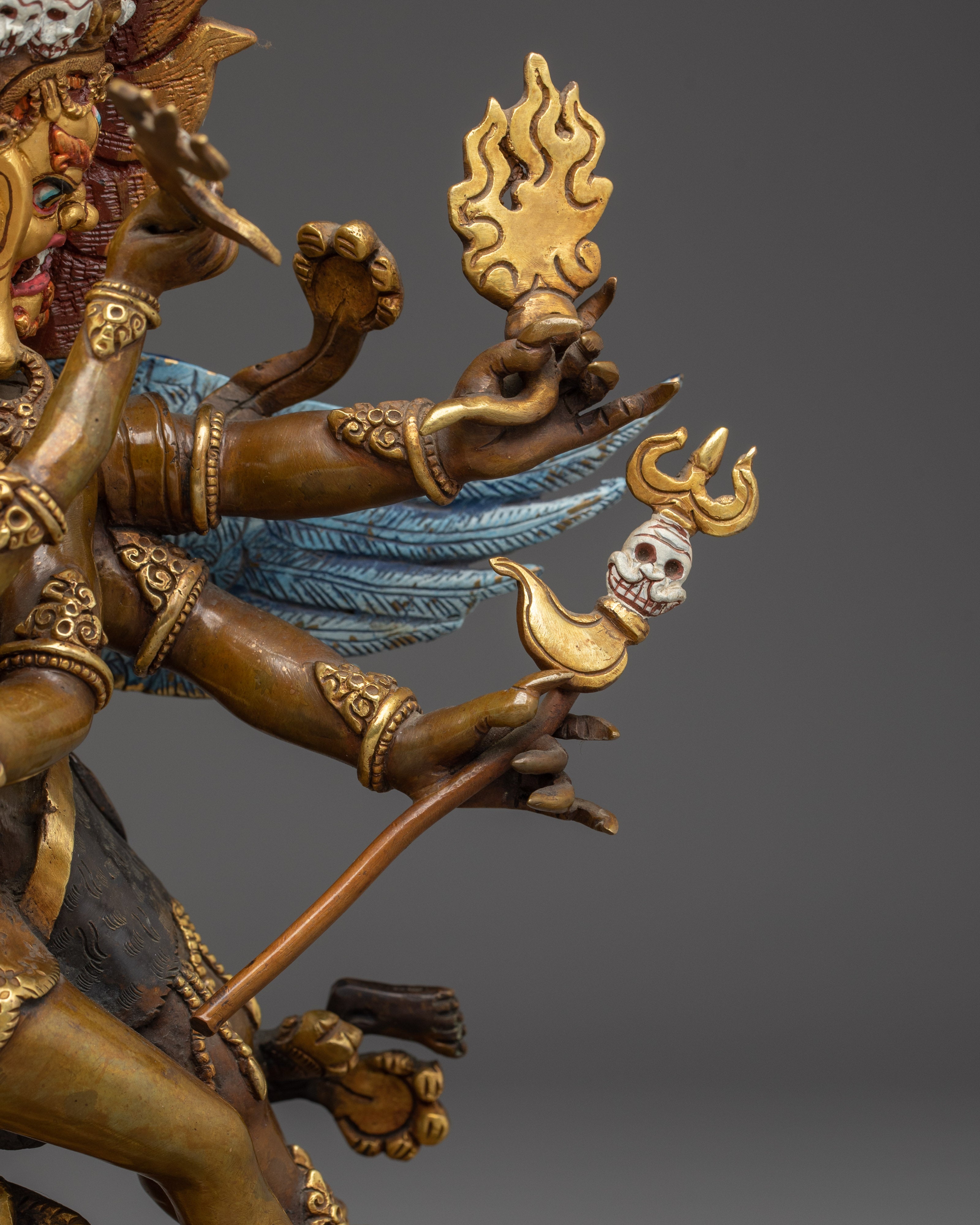 Vajrakilaya Statue 24K Gold Gilded | Obstacle Removal, and Energetic Protection