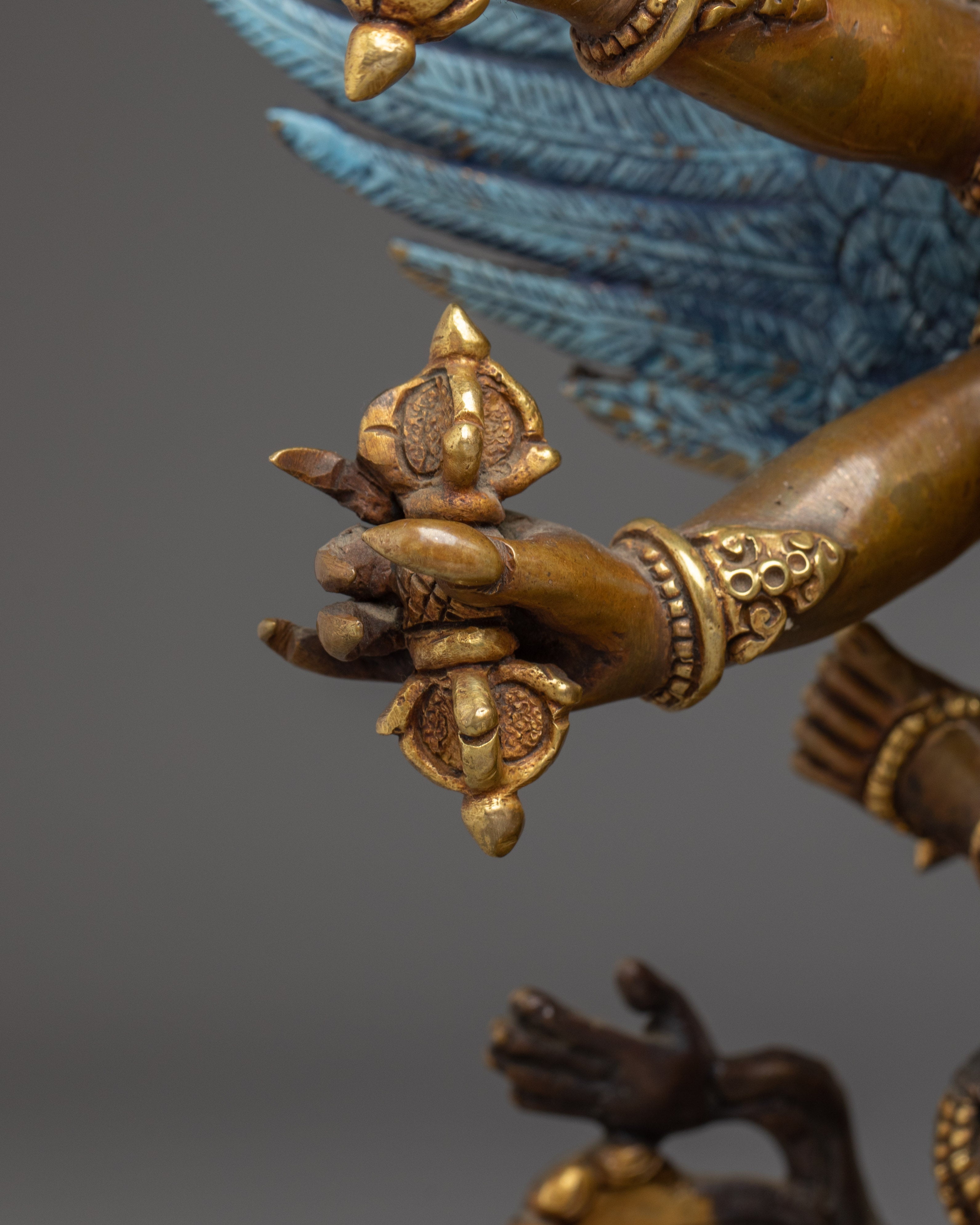 Vajrakilaya Statue 24K Gold Gilded | Obstacle Removal, and Energetic Protection