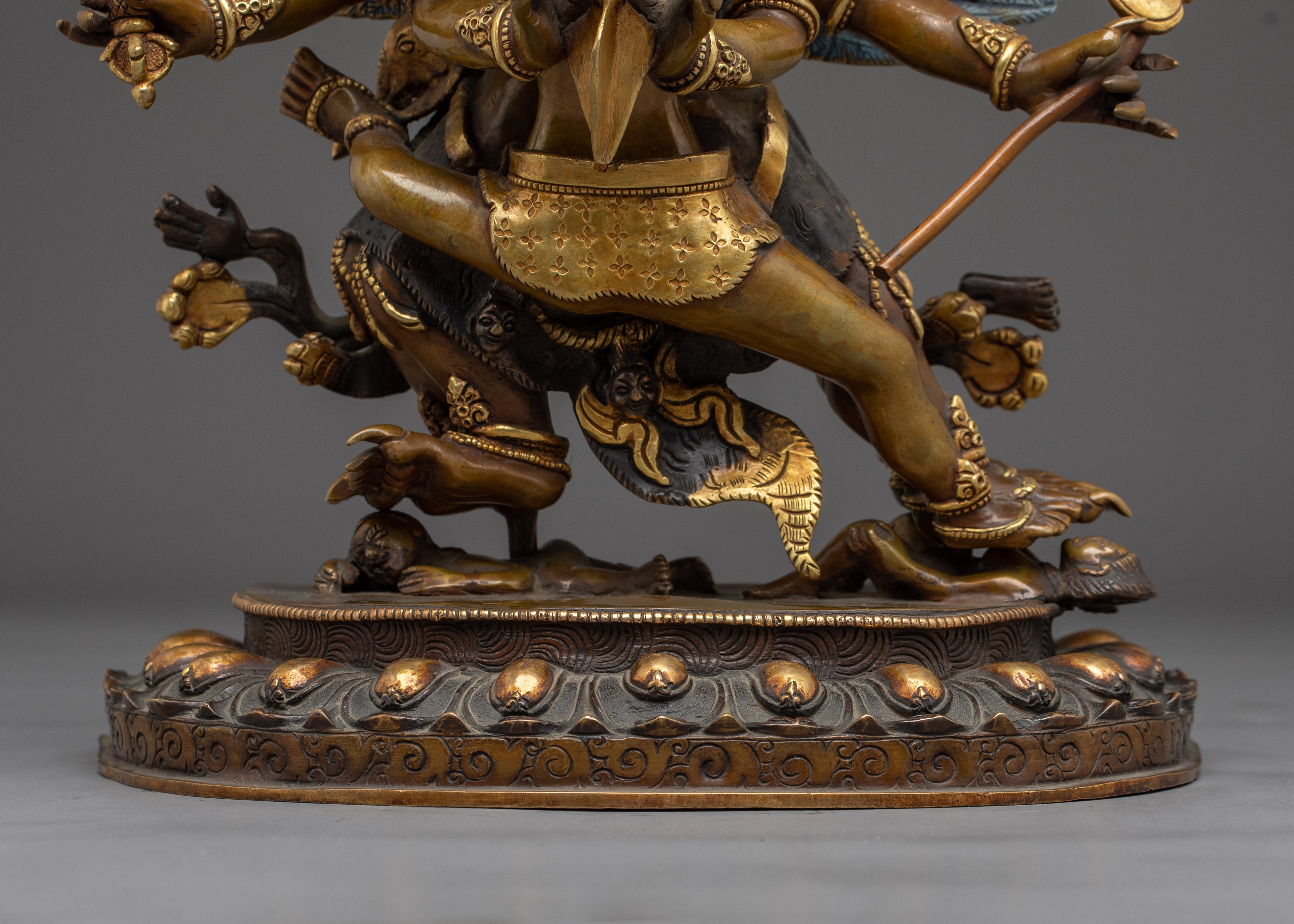Vajrakilaya Statue 24K Gold Gilded | Obstacle Removal, and Energetic Protection