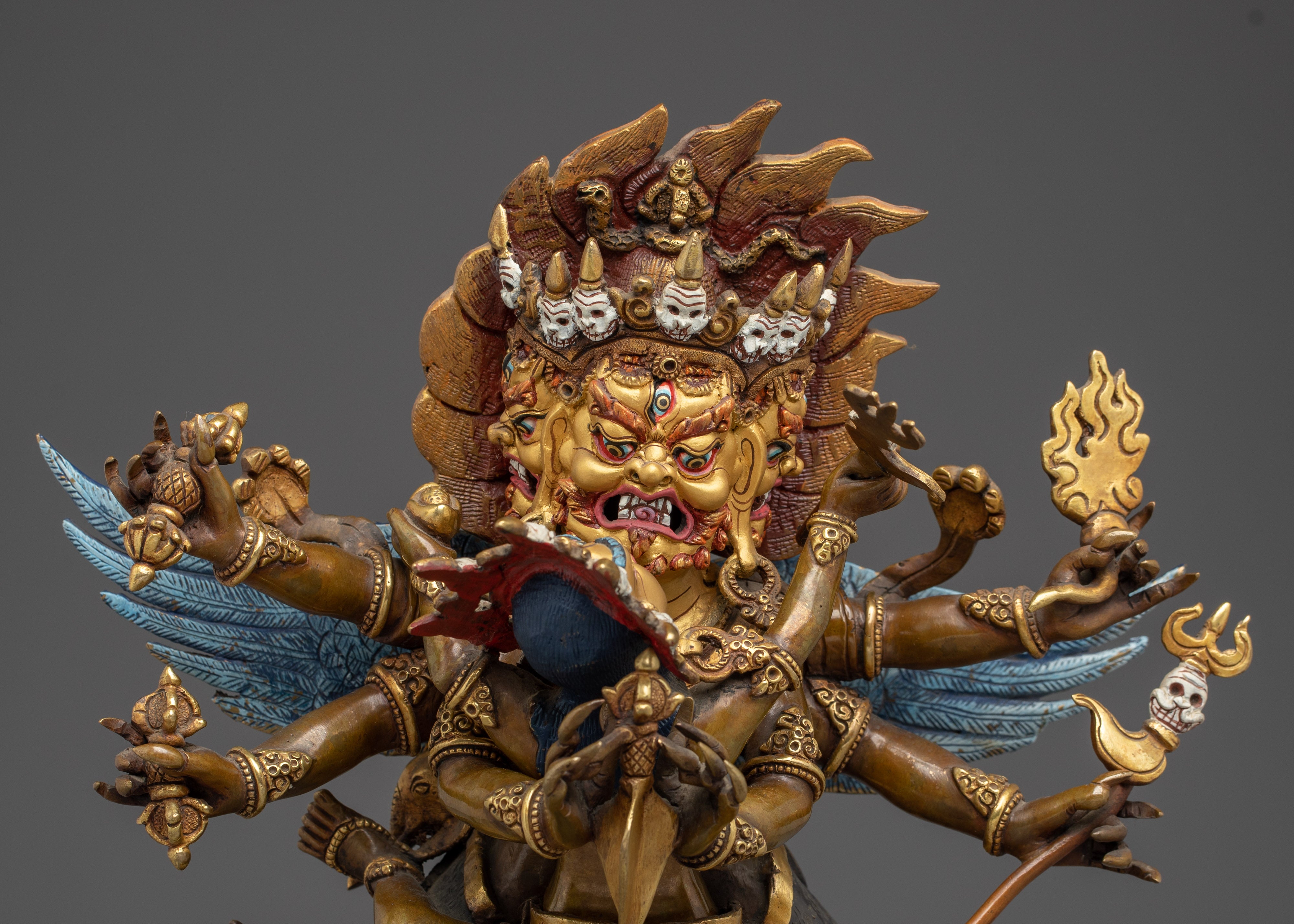 Vajrakilaya Statue 24K Gold Gilded | Obstacle Removal, and Energetic Protection