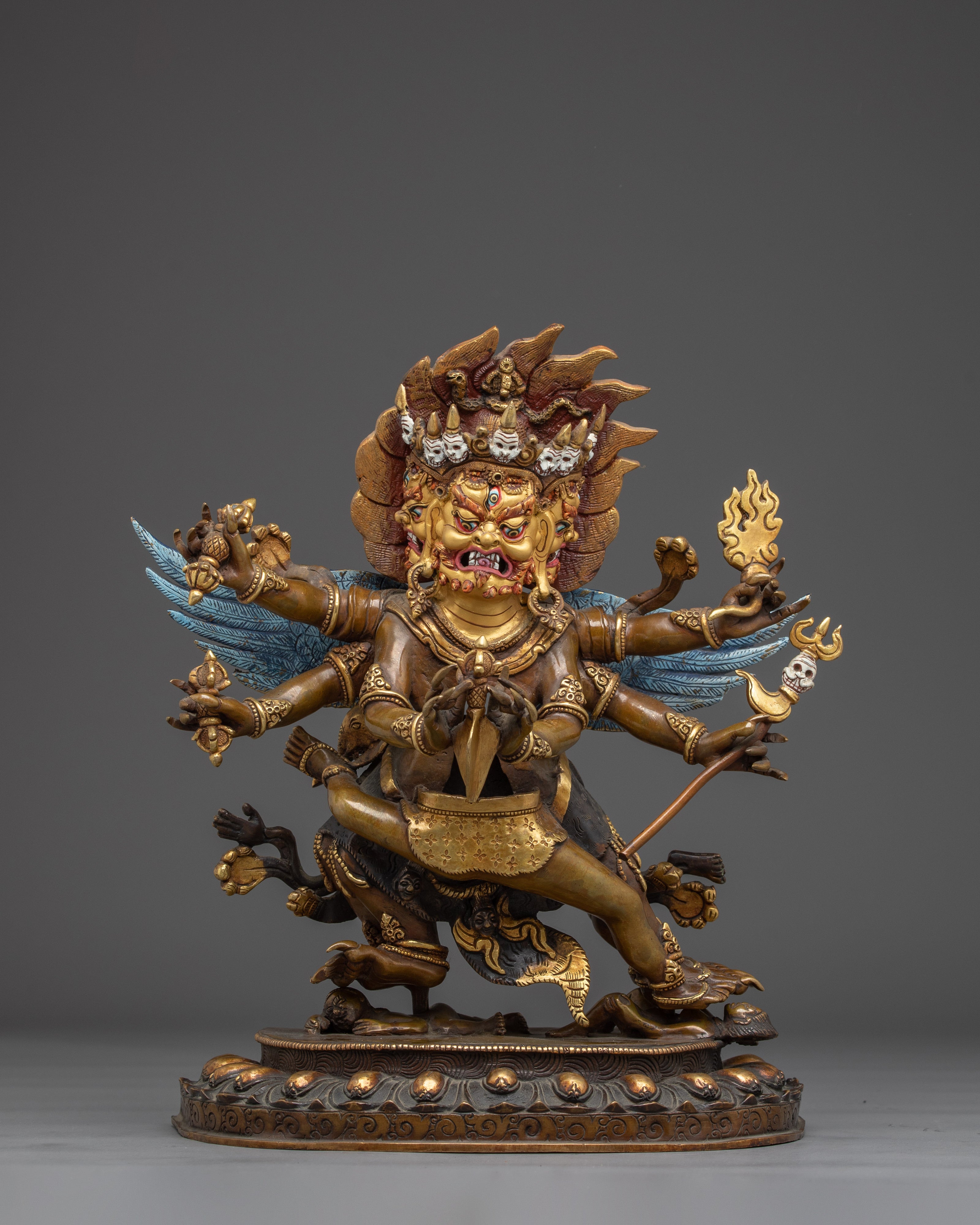 Vajrakilaya Statue 24K Gold Gilded | Obstacle Removal, and Energetic Protection