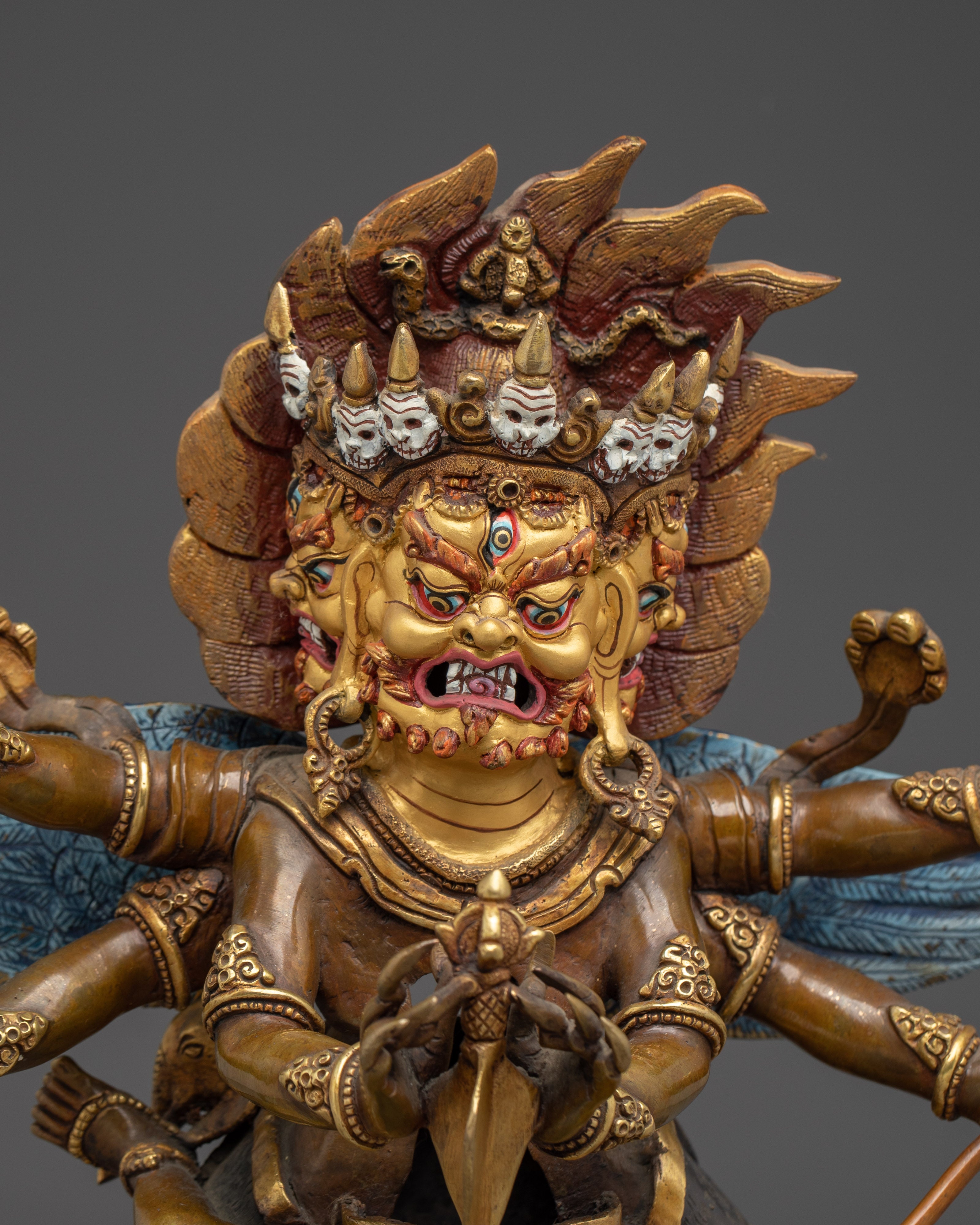 Vajrakilaya Statue 24K Gold Gilded | Obstacle Removal, and Energetic Protection