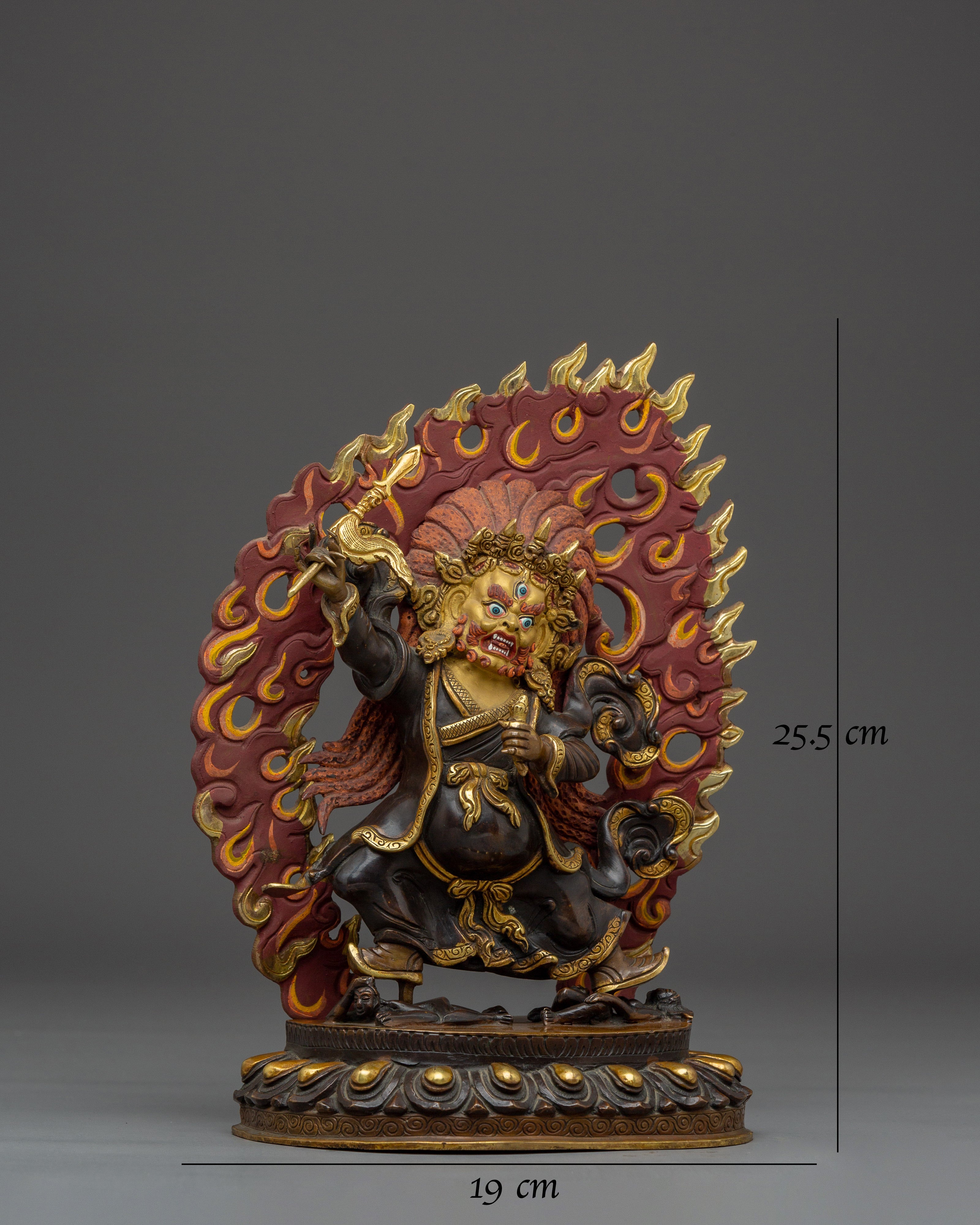 24K Gold Gilded Mahakala Statue