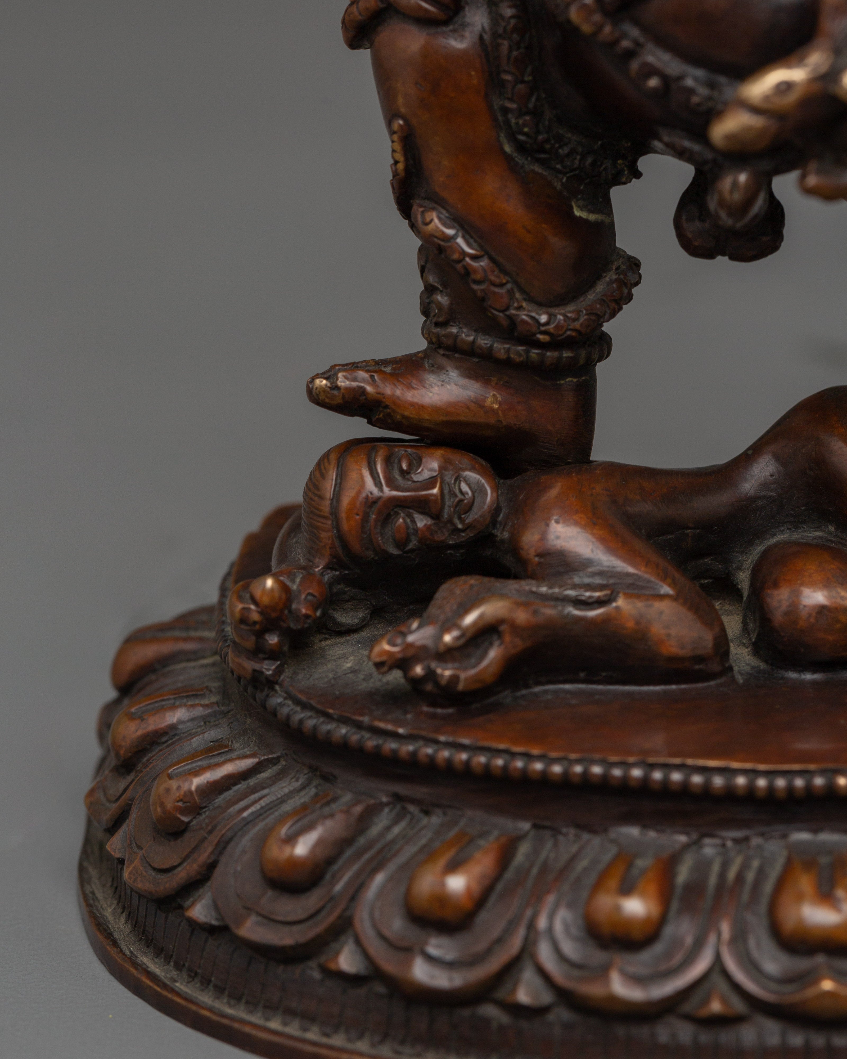 Oxidized Copper Black Dzambhala Statue | Guardian of Wealth