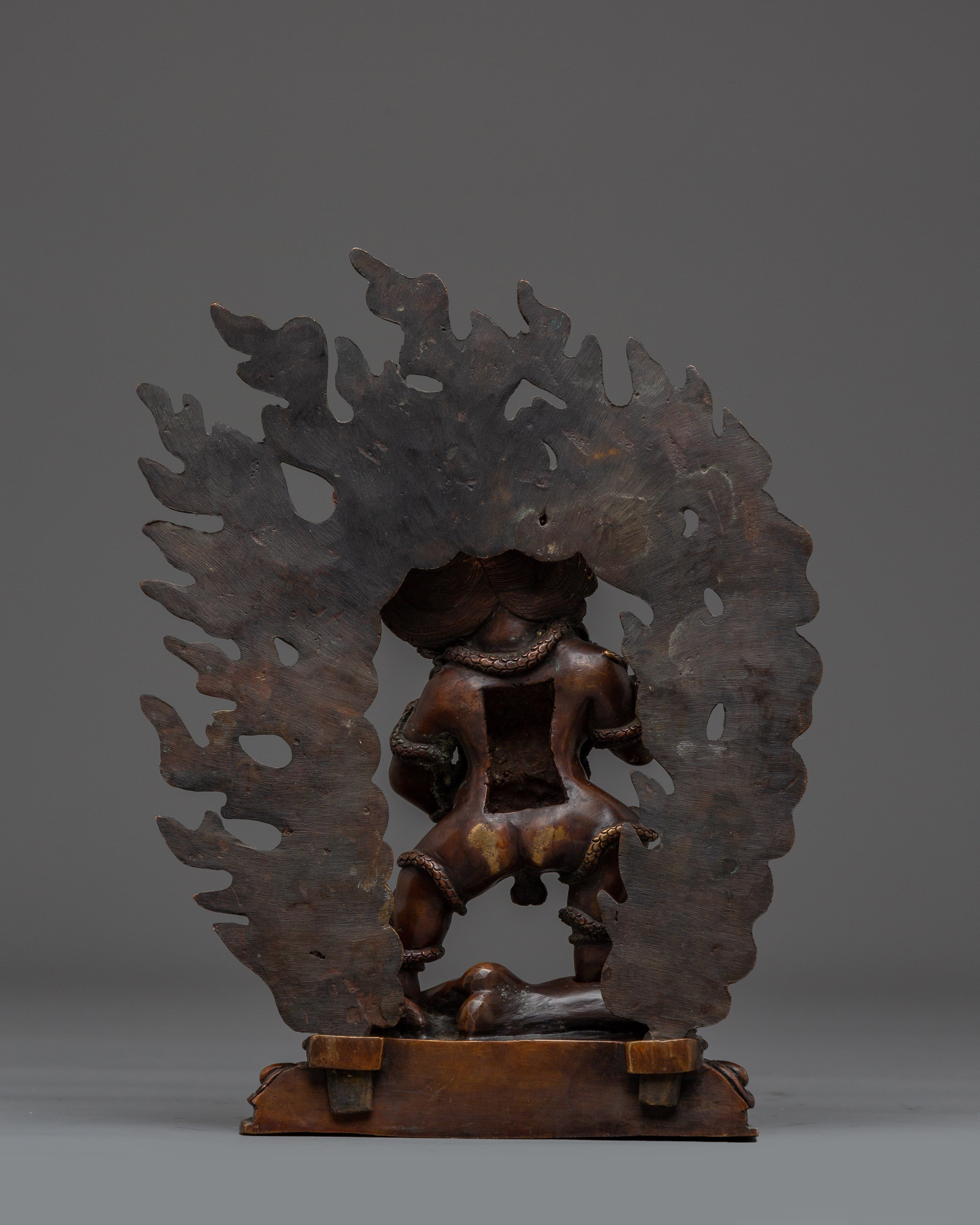 Oxidized Copper Black Dzambhala Statue | Guardian of Wealth