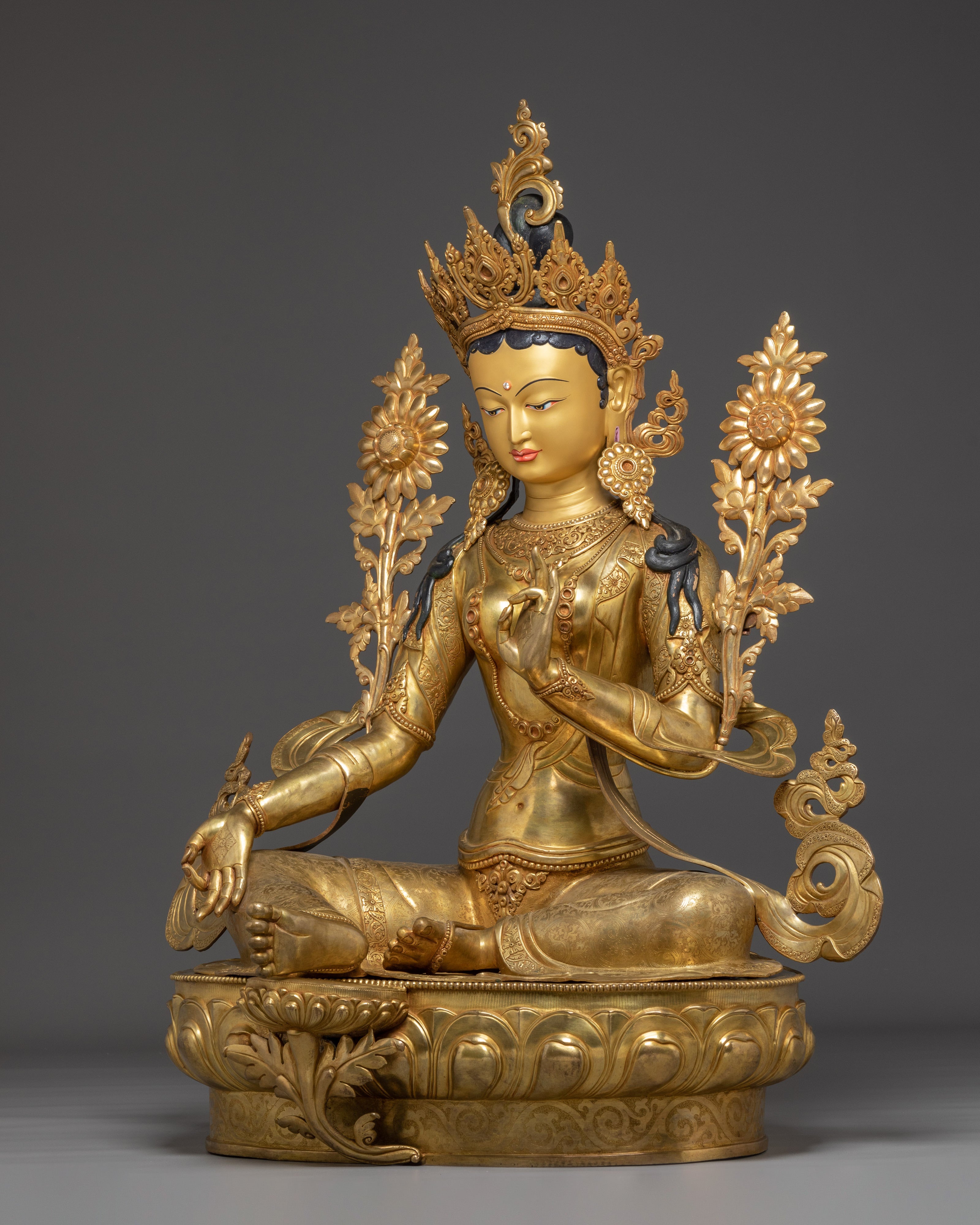 Radiant Statue of Green Tara | Shyama Tara - Mother of Liberation