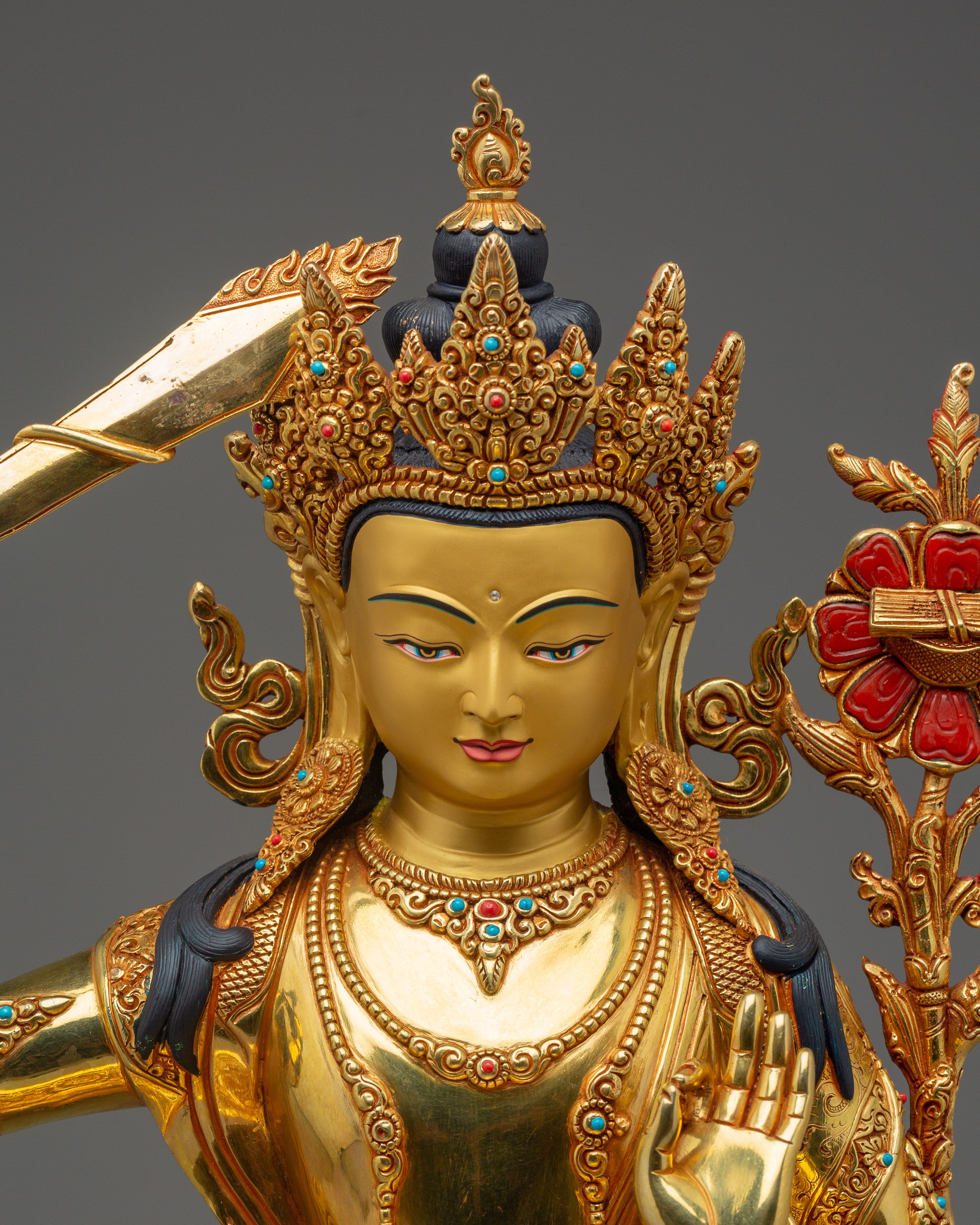 Dharma Protector Manjushri Sculpture | Bodhisattva of Knowledge