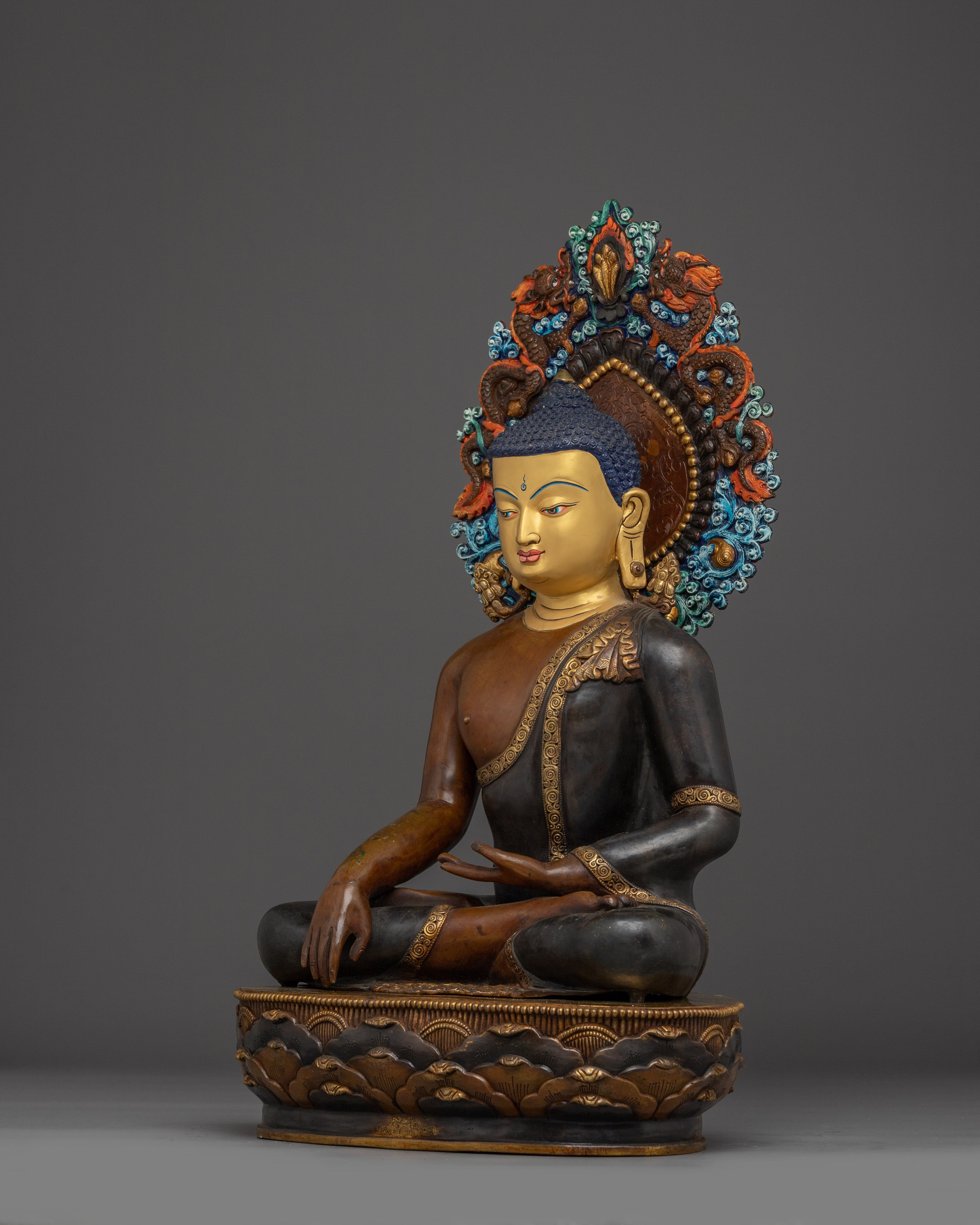 Copper Sculpture Shakyamuni Buddha Statue | Enlightenment Home Art