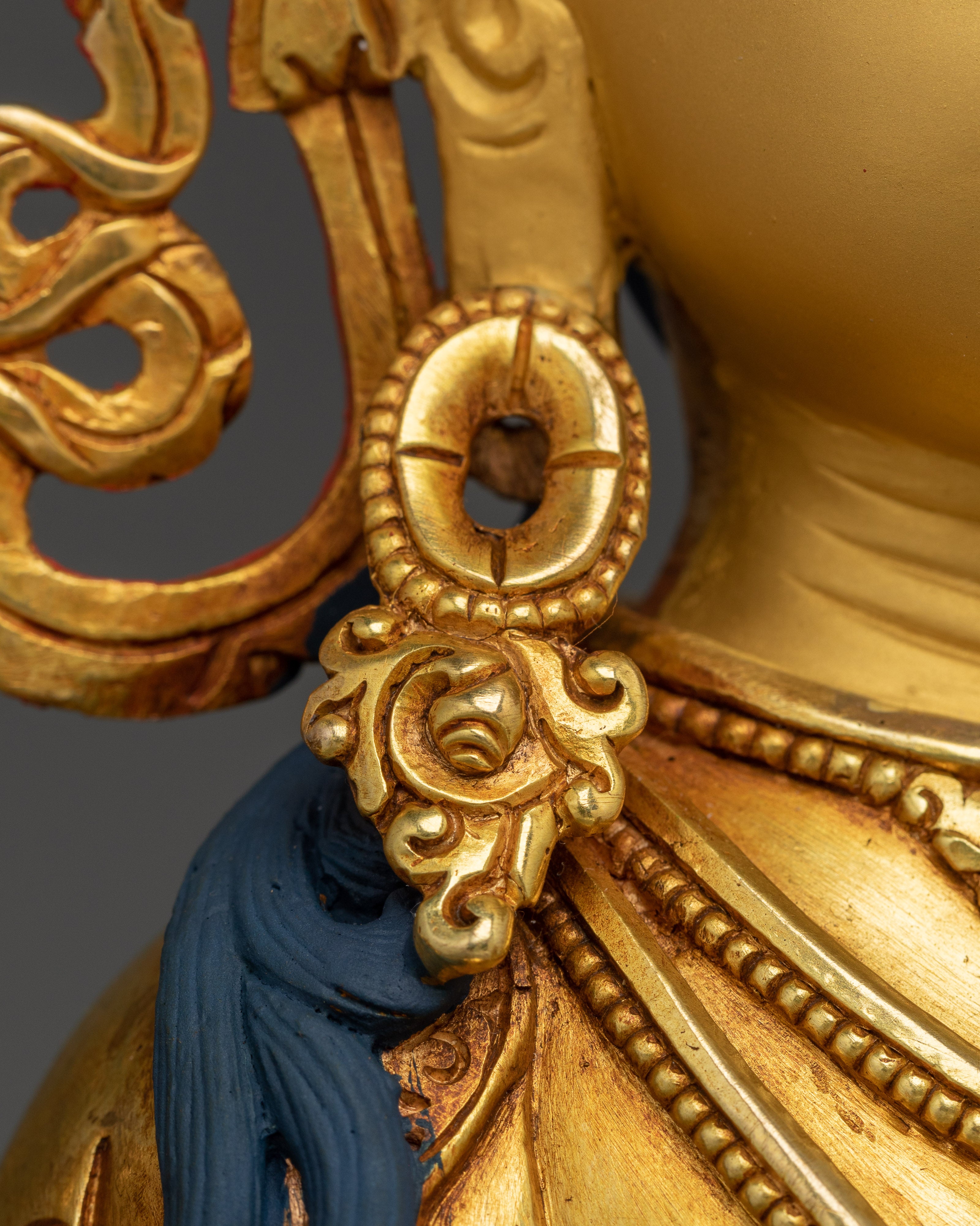 Gold Gilded Copper Avalokiteshvara Sculpture | Four-Armed Compassion Deity