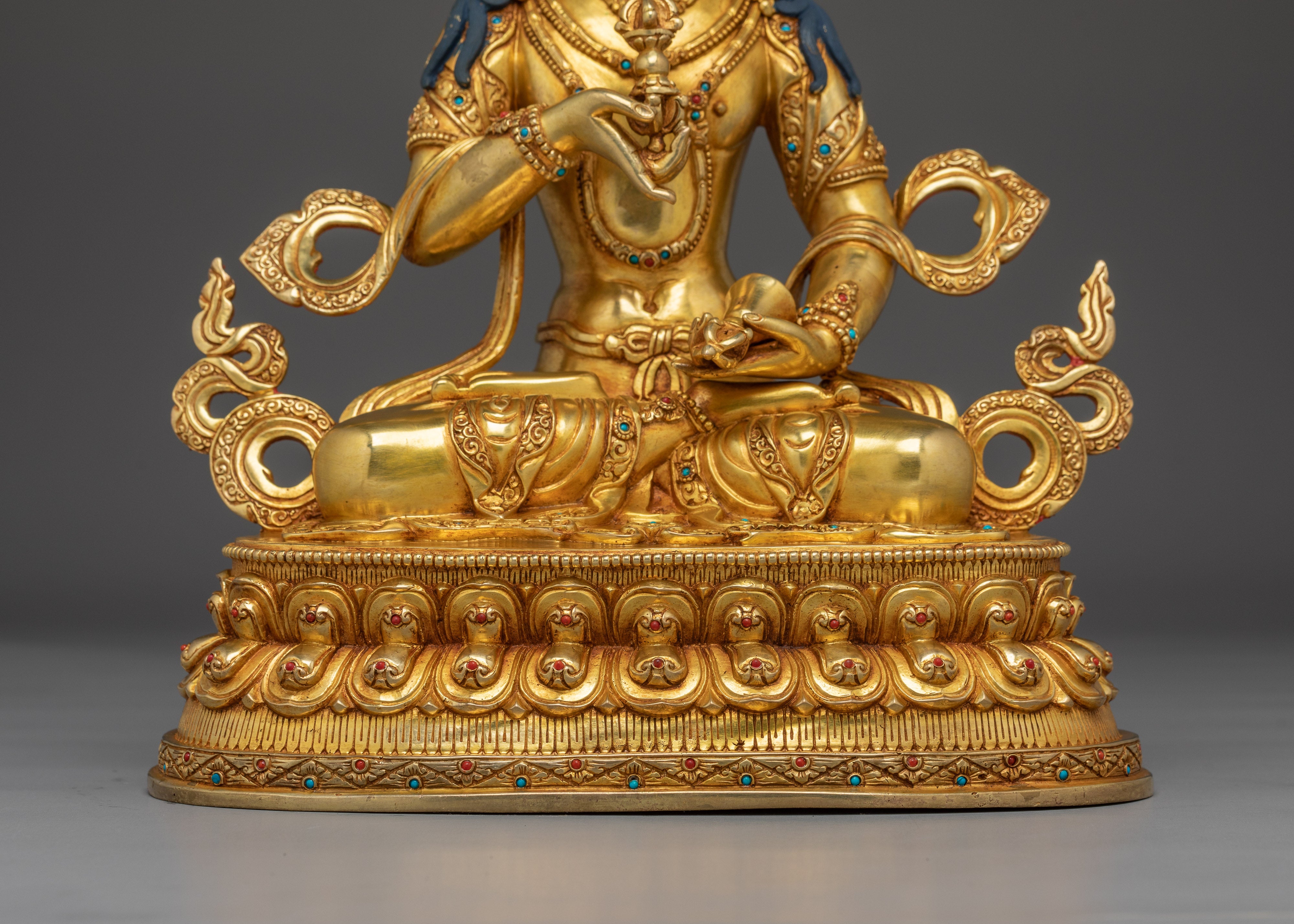 Vajrasattva statue in Gold and Copper | Buddhist Deity of Purification