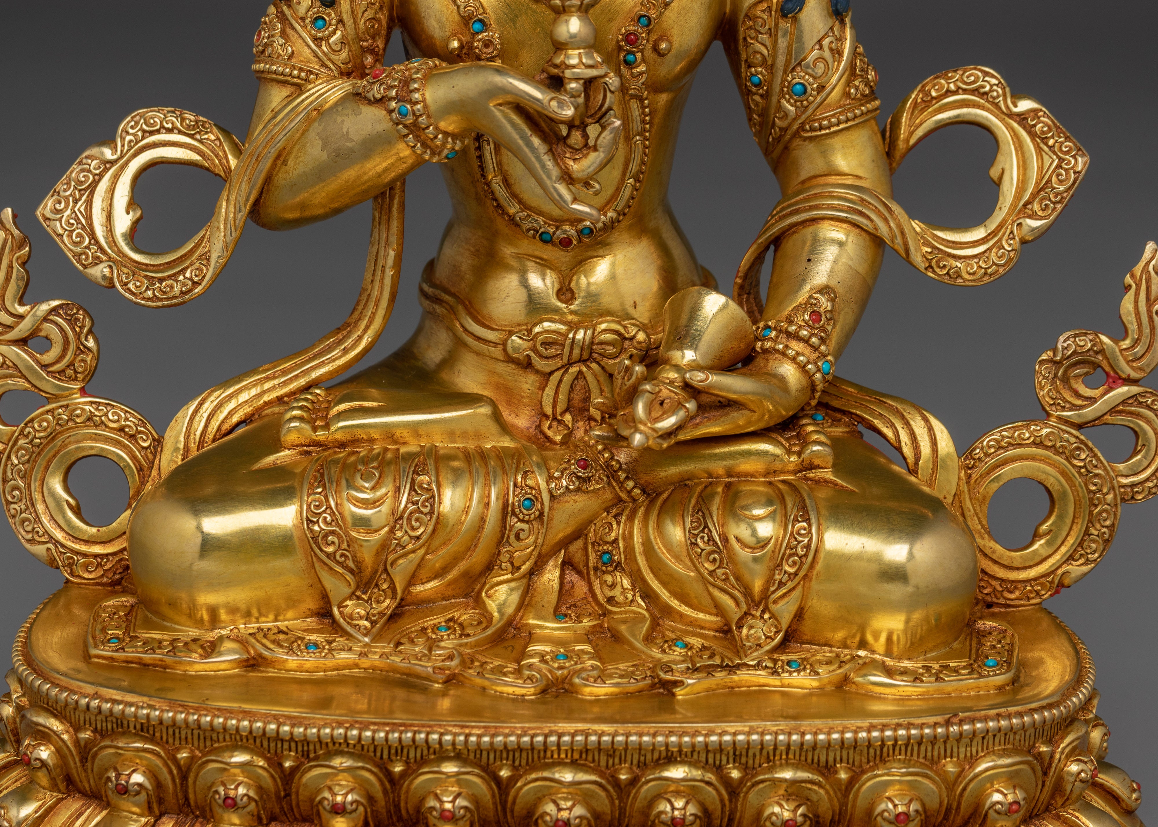 Vajrasattva statue in Gold and Copper | Buddhist Deity of Purification