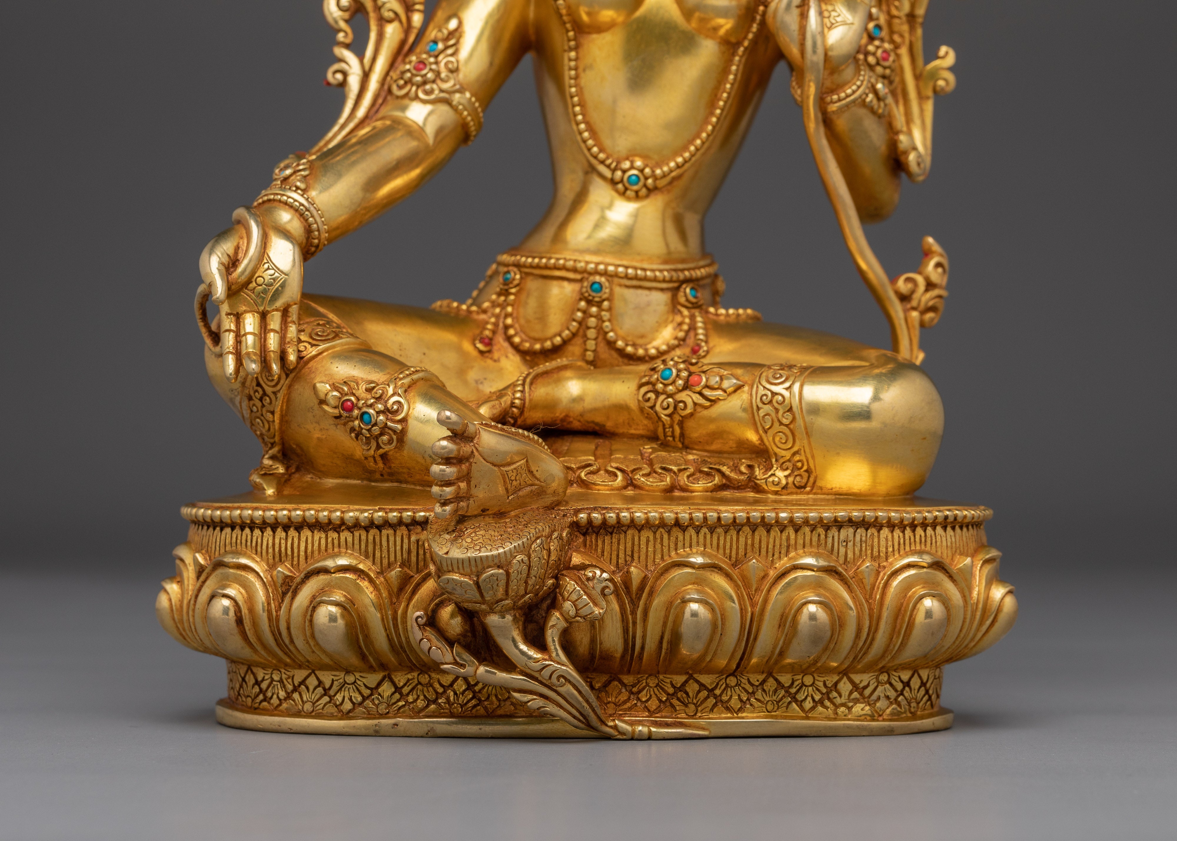 Divine Feminine Green Tara Goddess Sculpture | Deity for Protection